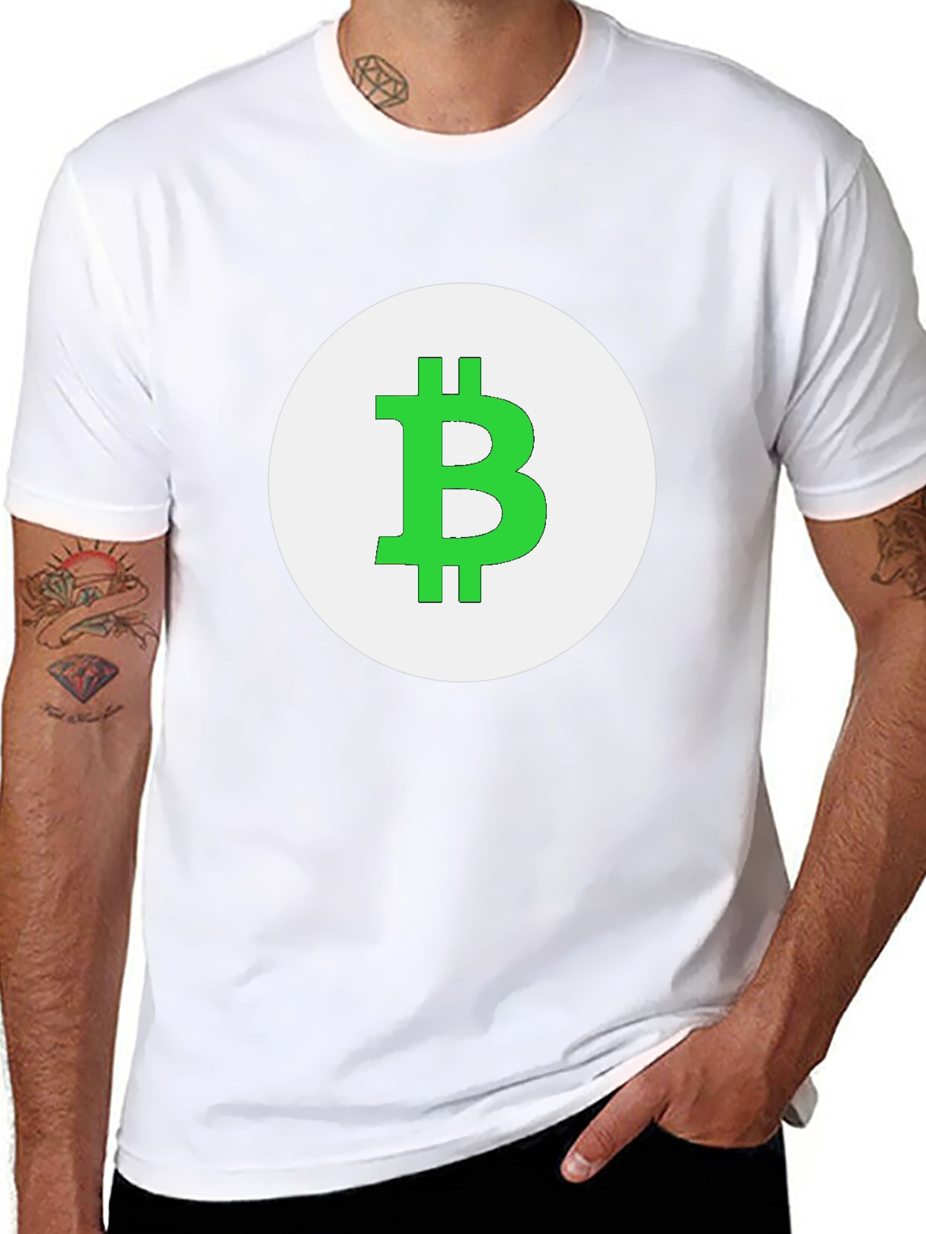 Bitcoin Logo Graphic Tee - Black Cotton T-Shirt
