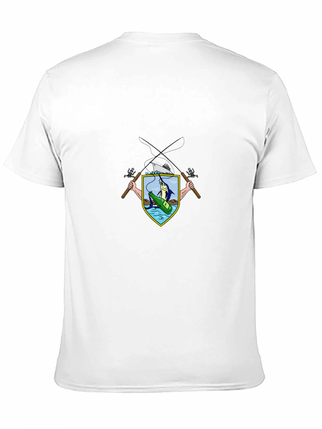 Fishing Crest Graphic Tee - Black