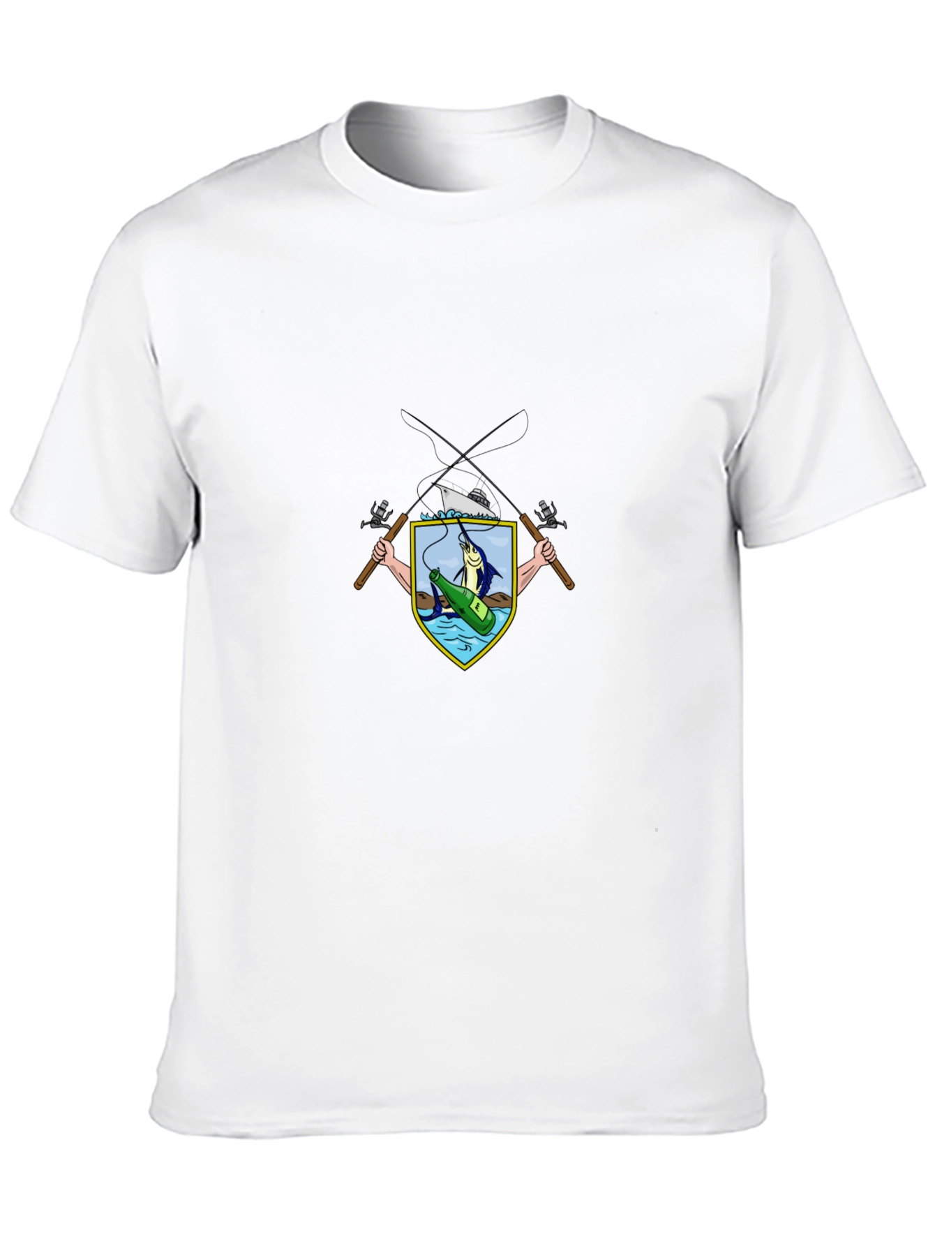 Fishing Crest Graphic Tee - Black