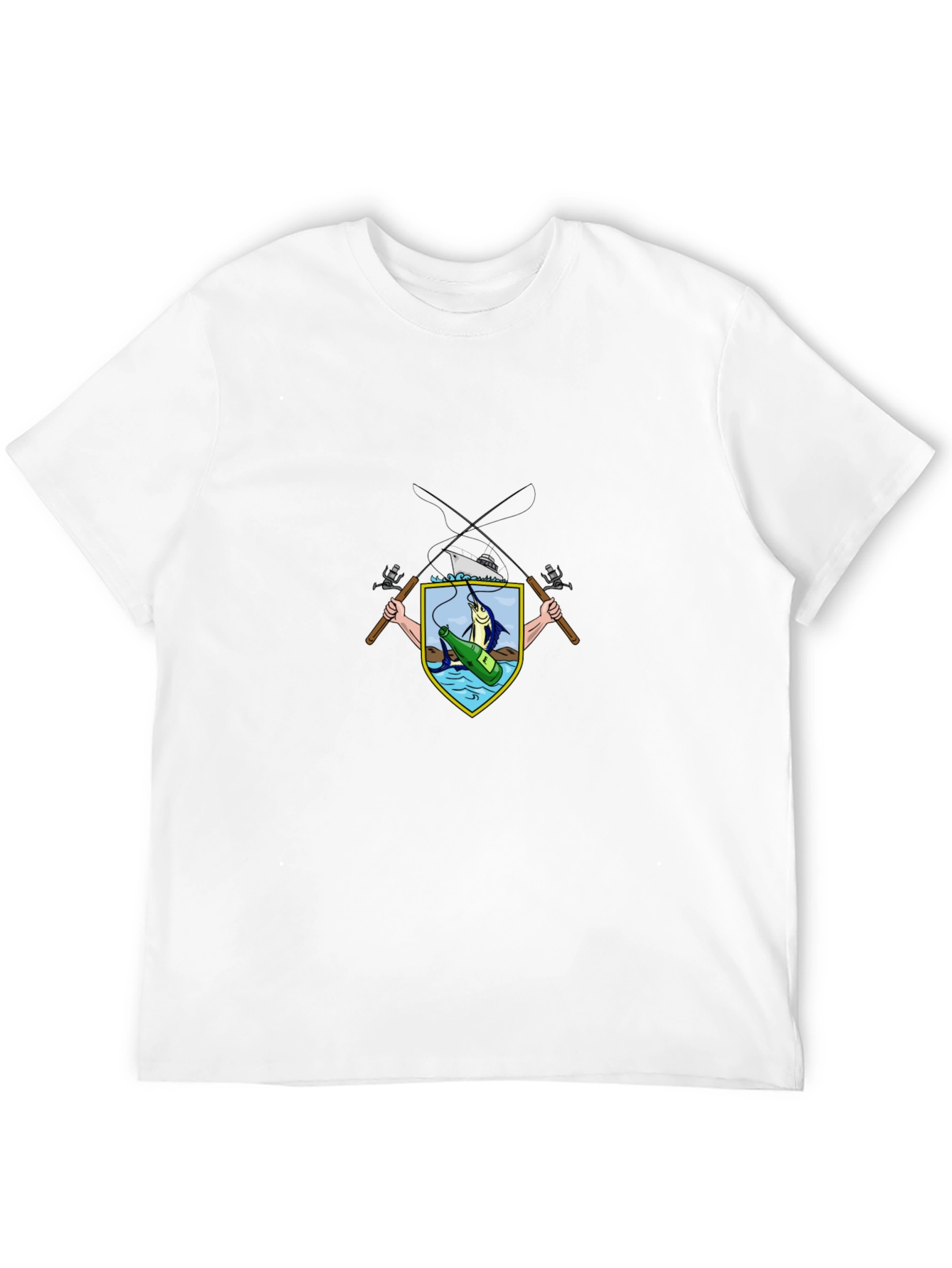Fishing Crest Graphic Tee - Black
