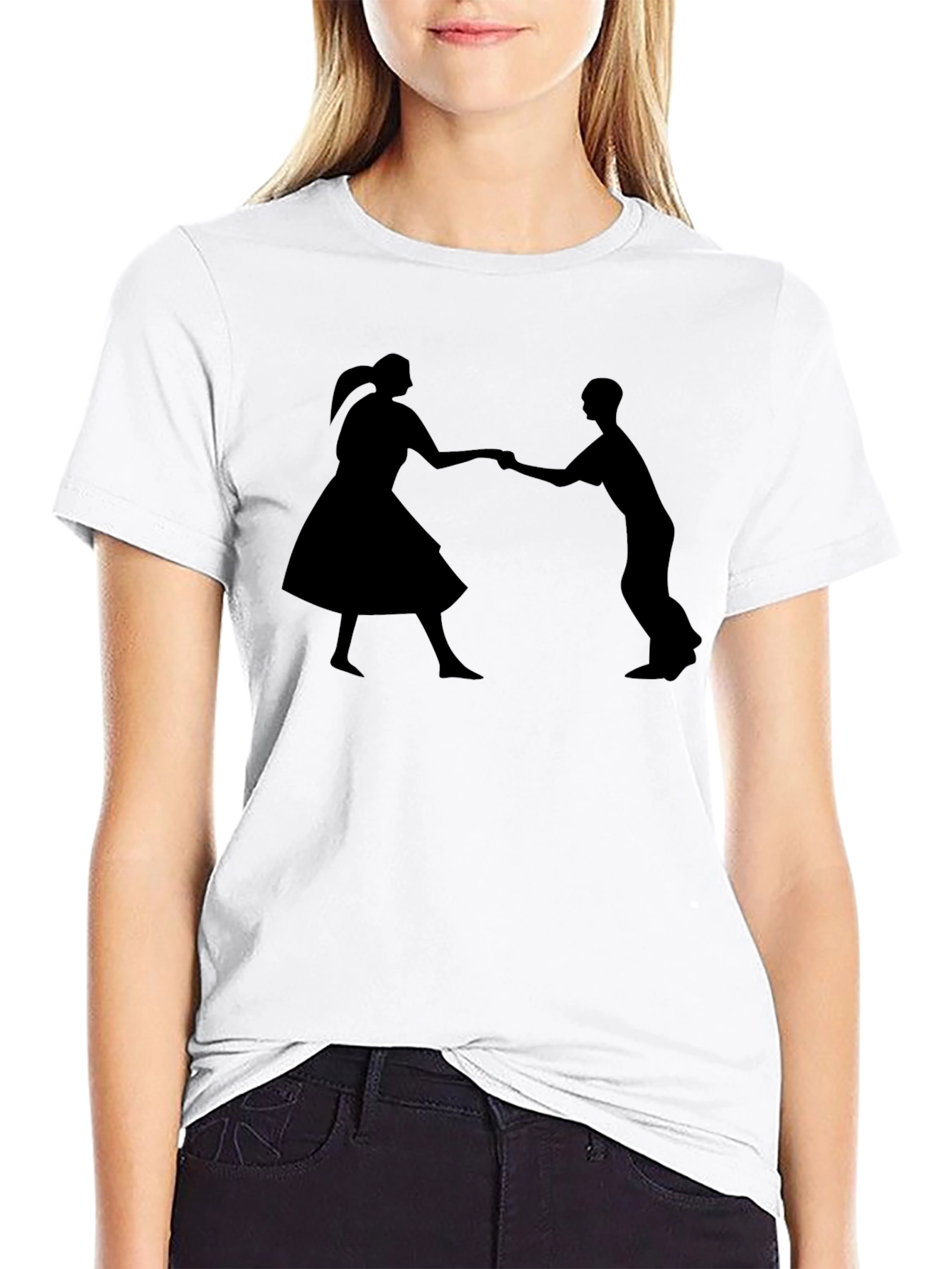 Swing Dance Silhouette Black T-Shirt