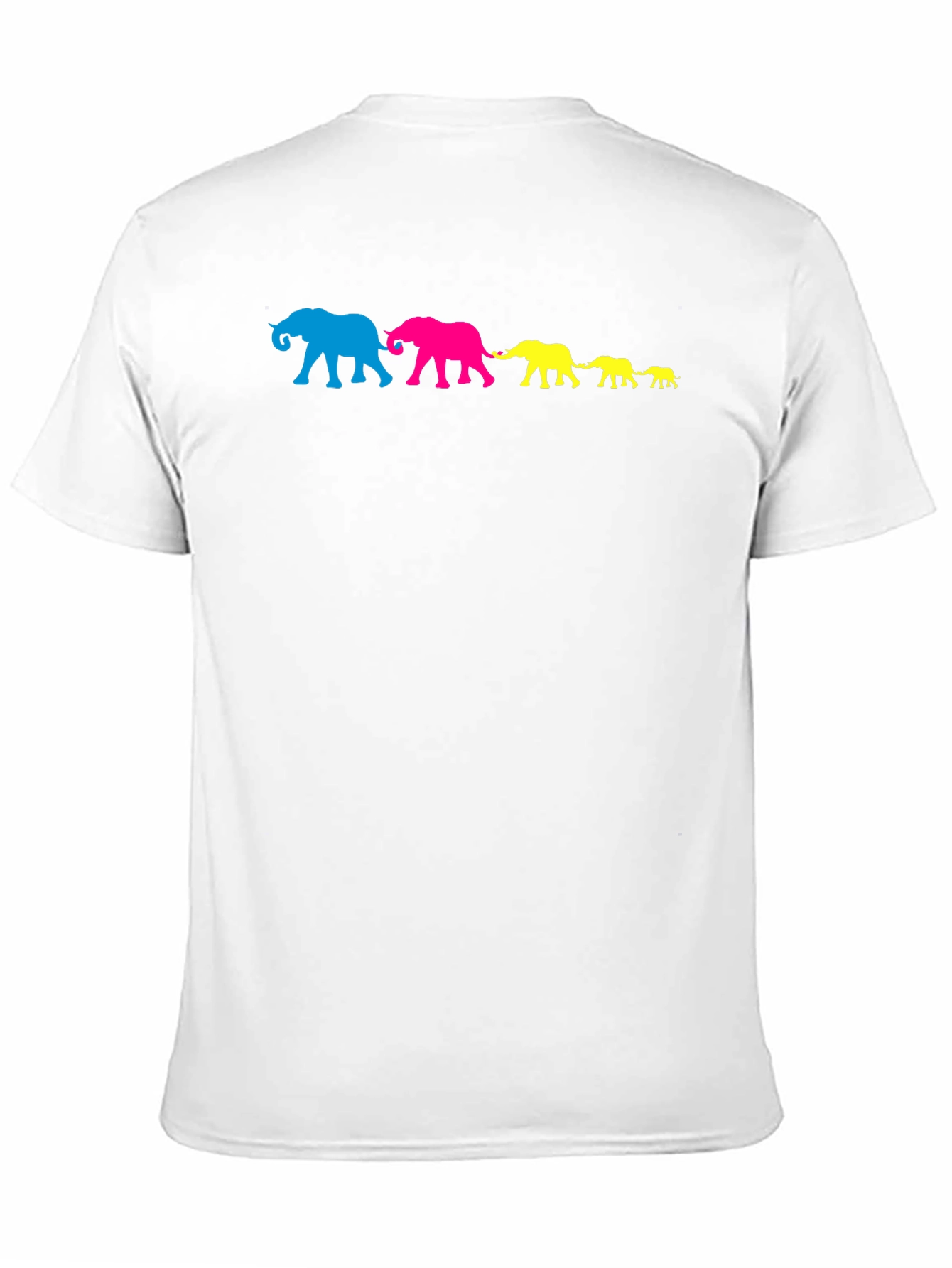 Elephant Family T-Shirt - Black Cotton Crew Neck