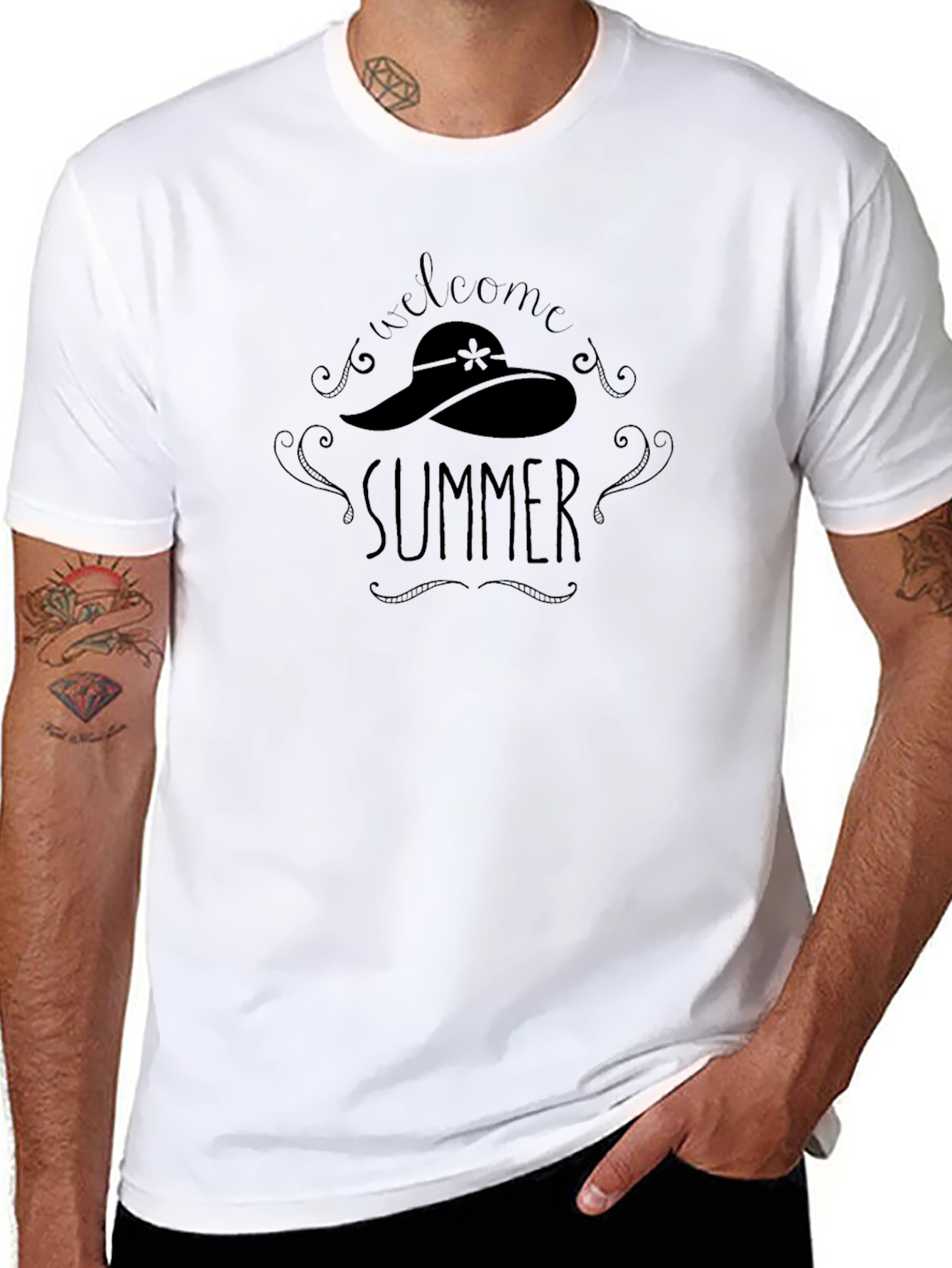 Welcome Summer T-Shirt - Black Cotton Tee
