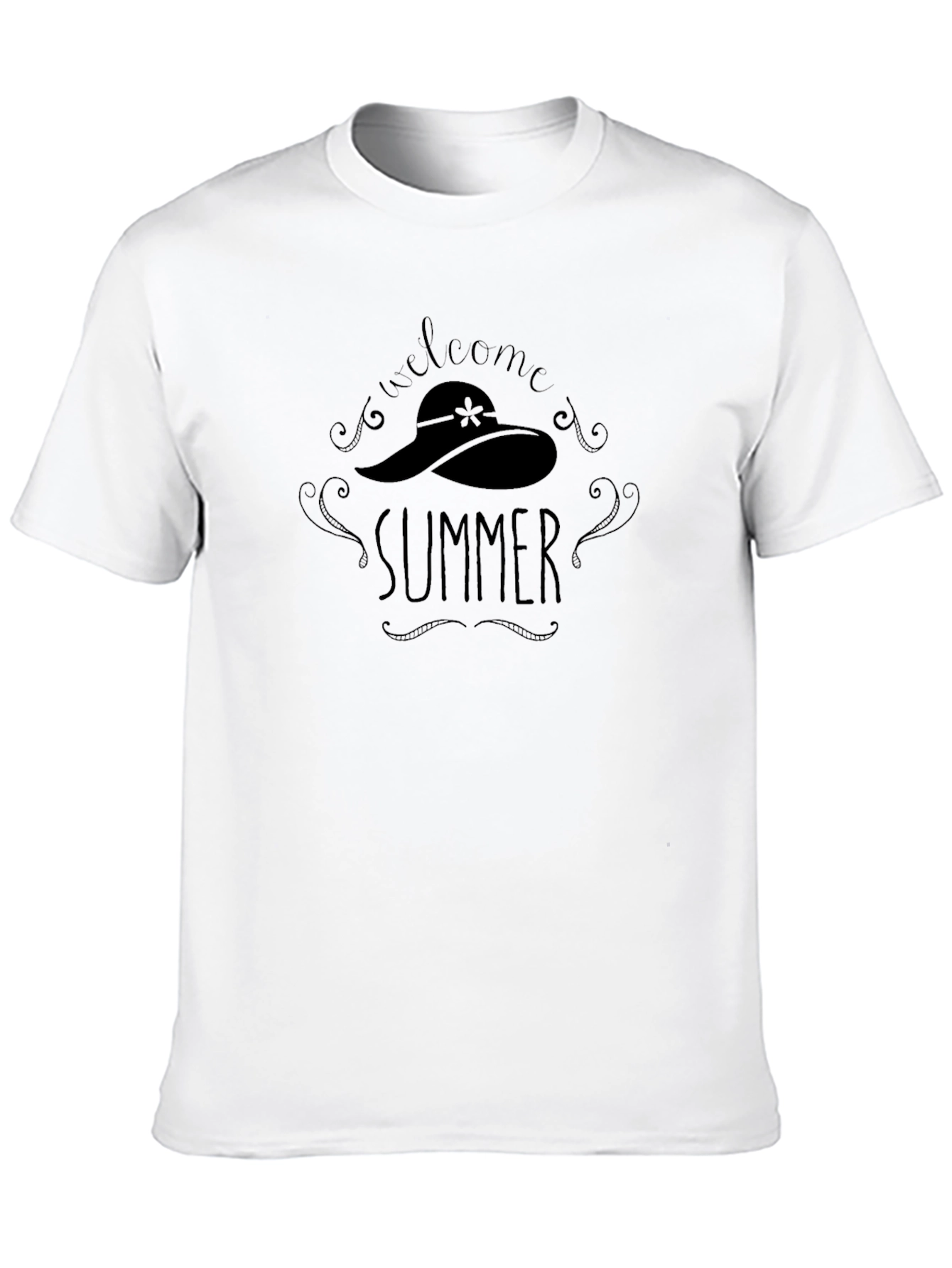 Welcome Summer T-Shirt - Black Cotton Tee