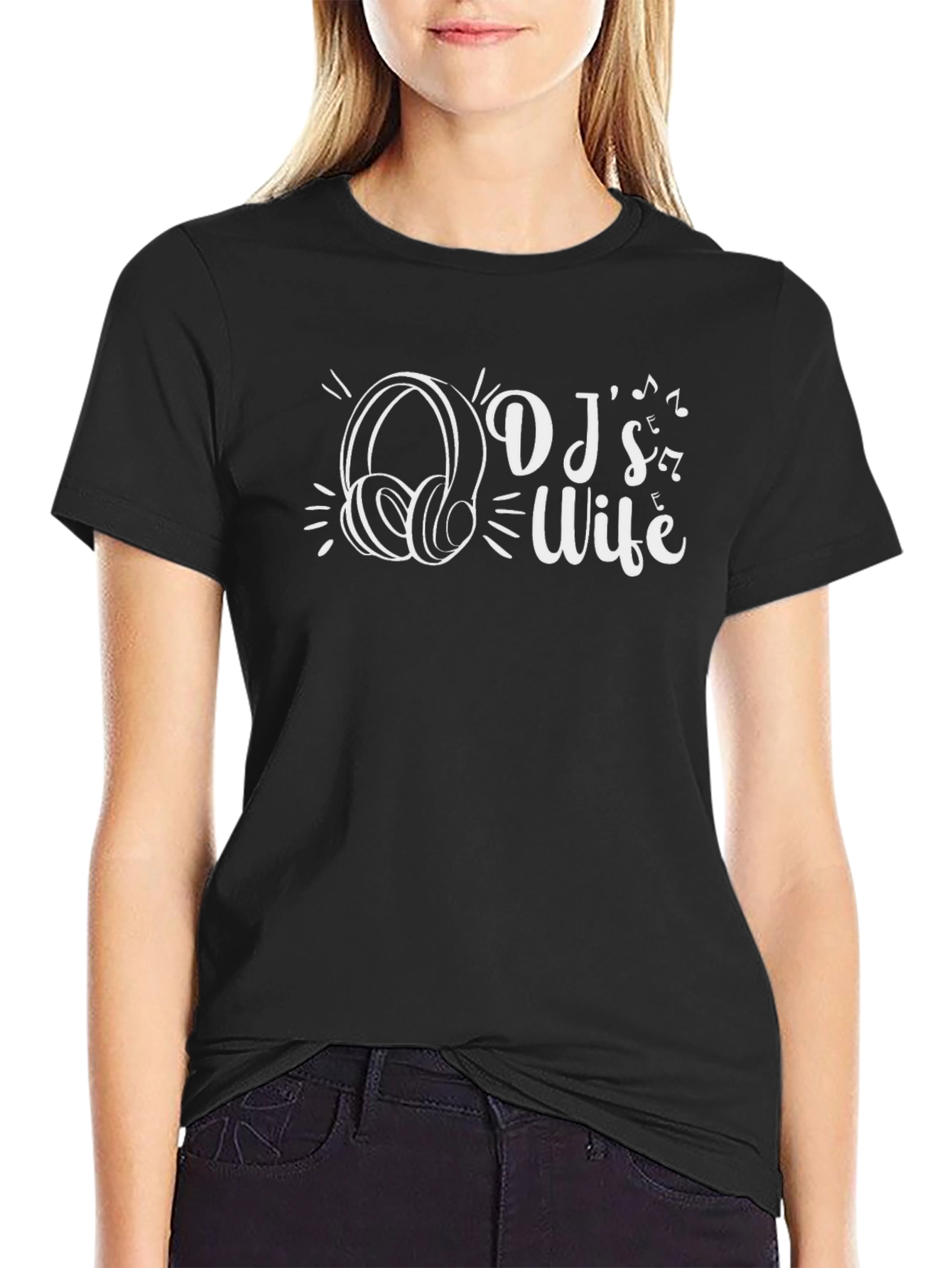 DJs Wife Black Graphic T-Shirt