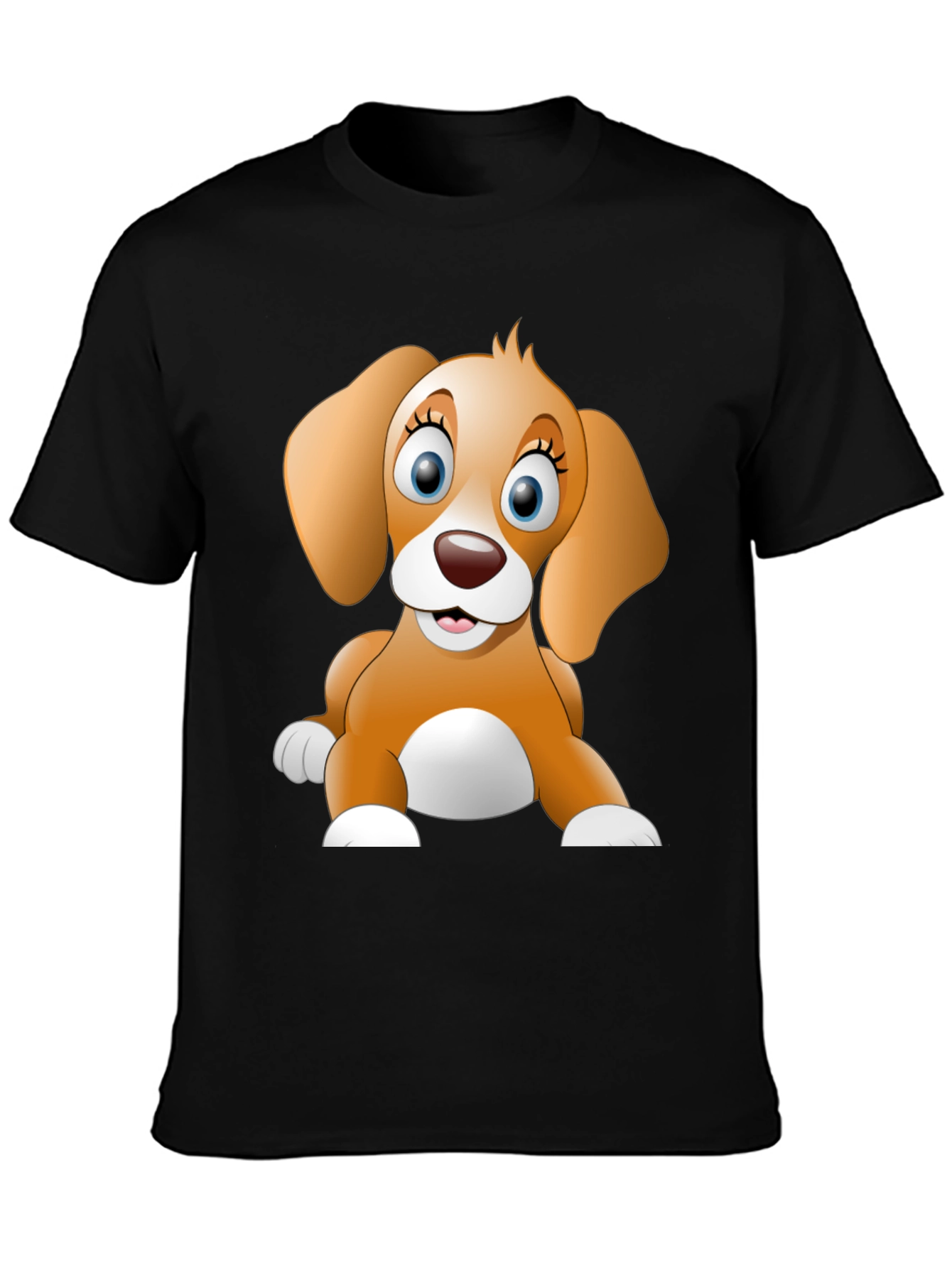 Cartoon Puppy Dog Graphic Print T-Shirt