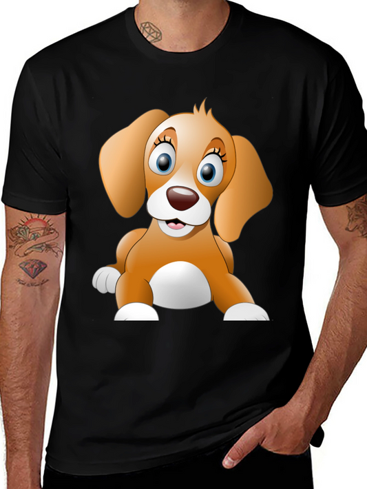 Cartoon Puppy Dog Graphic Print T-Shirt