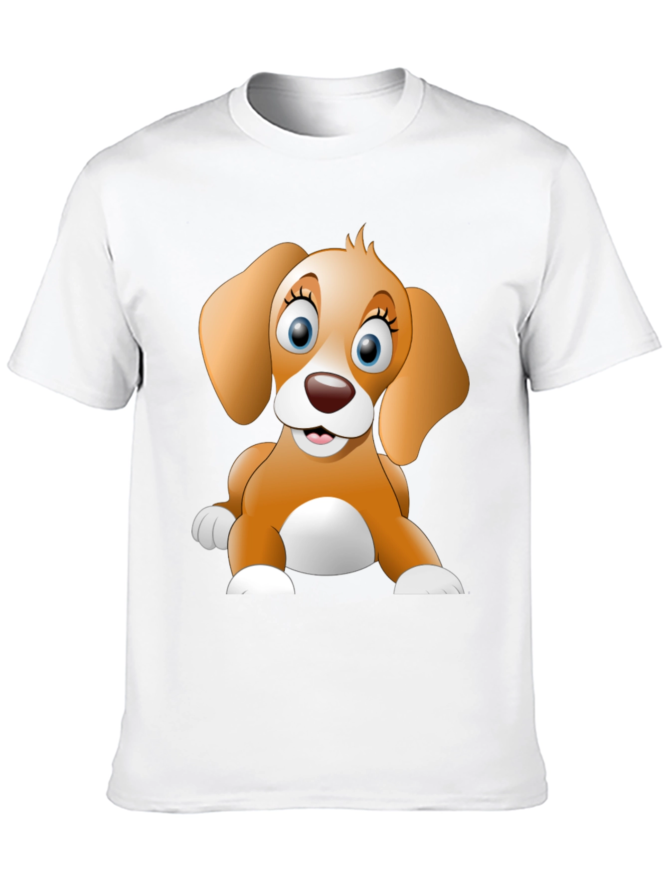 Cartoon Puppy Dog Graphic Print T-Shirt
