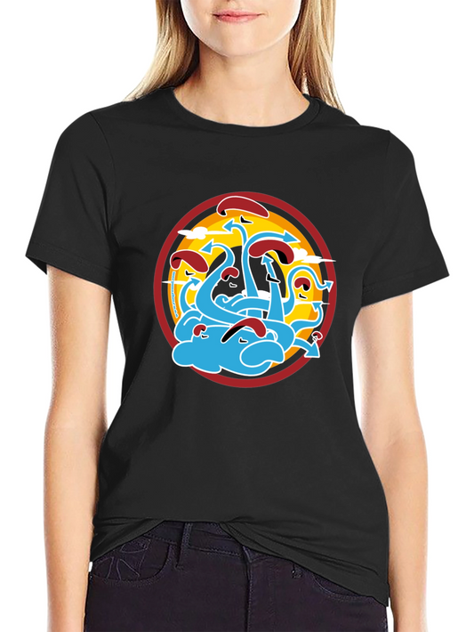 Graphic Print T-Shirt - Octopus Art Design