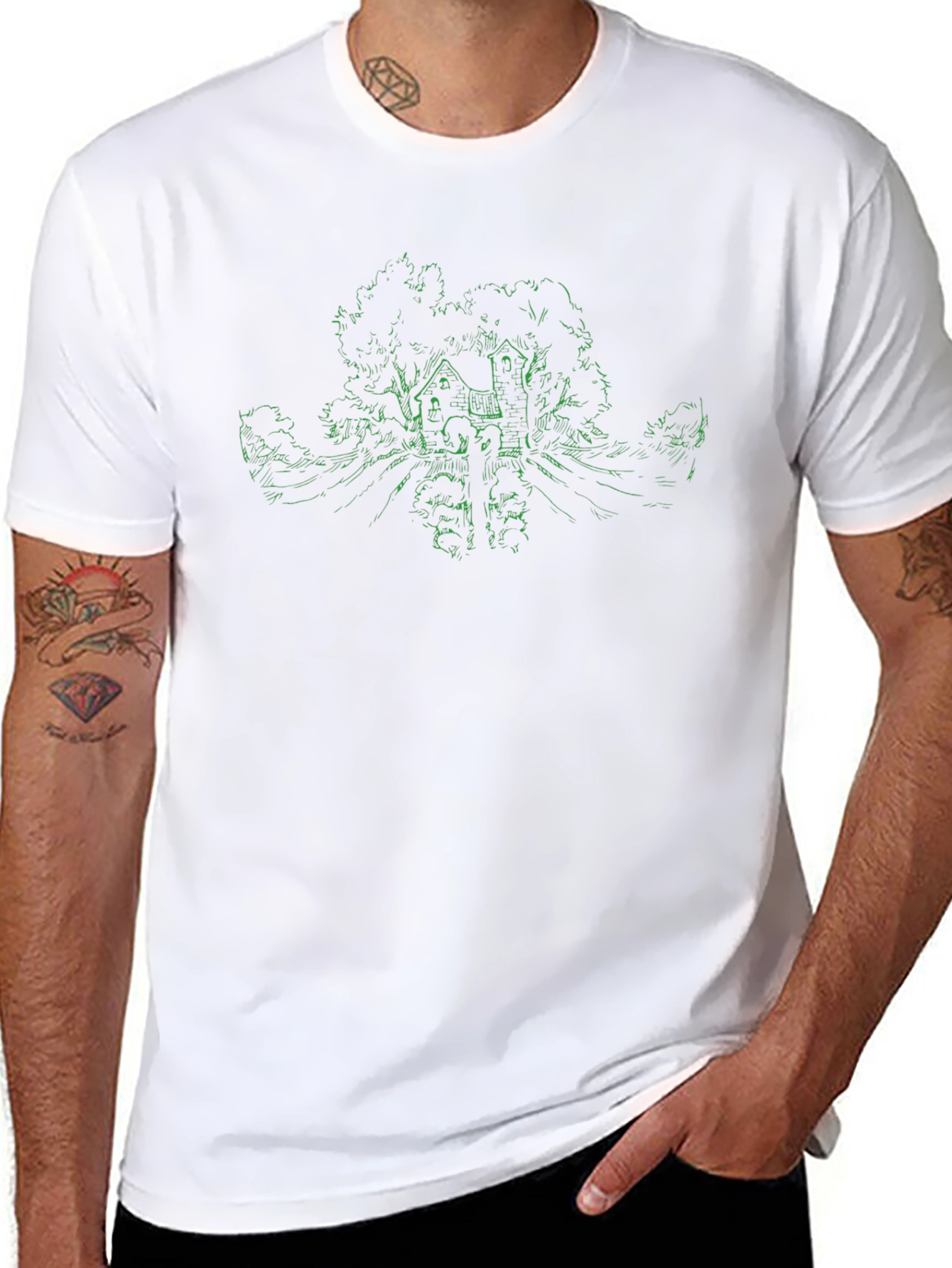 Nature Sketch Black Tee