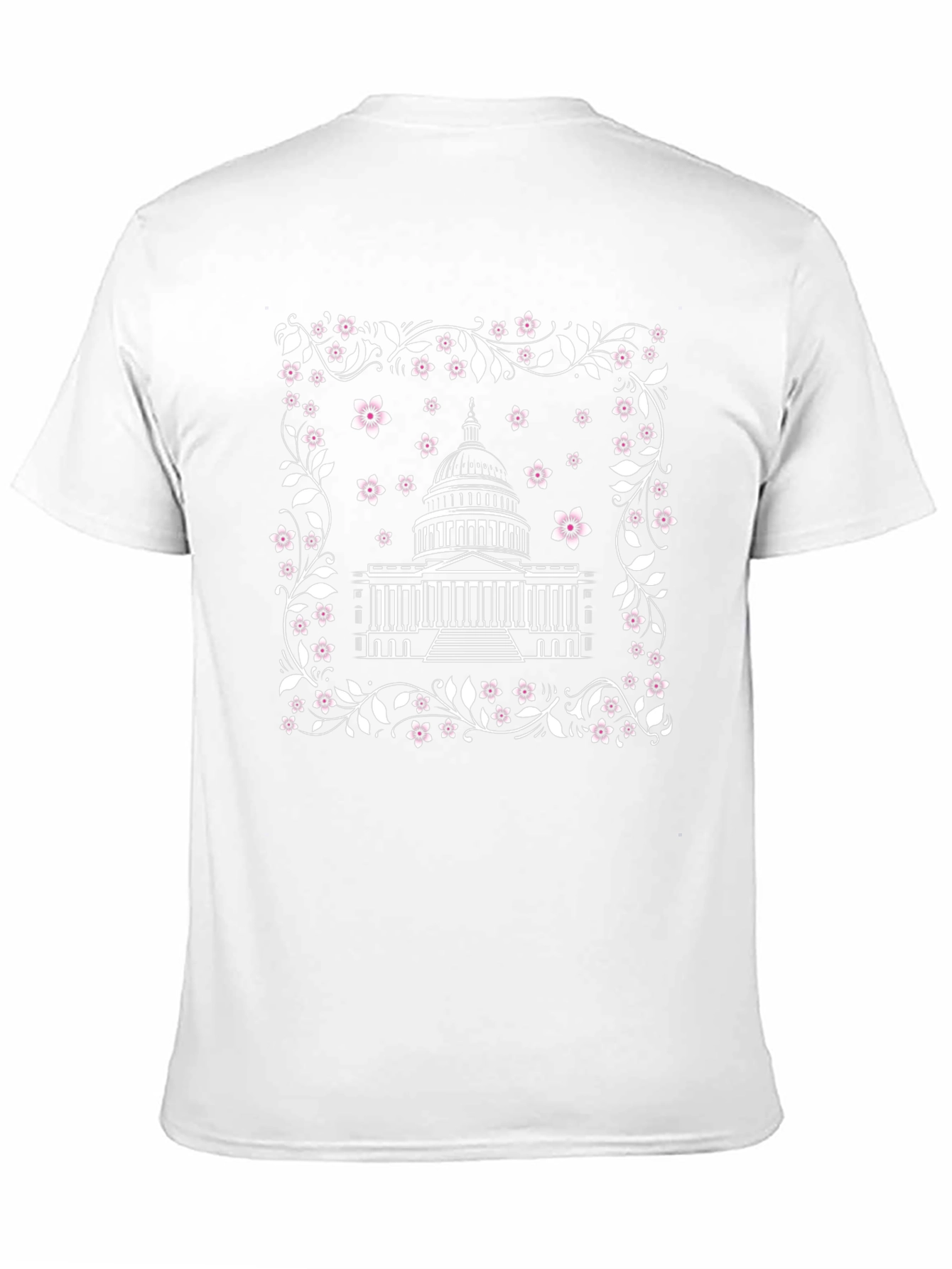 Capitol Building Floral T-Shirt - Black