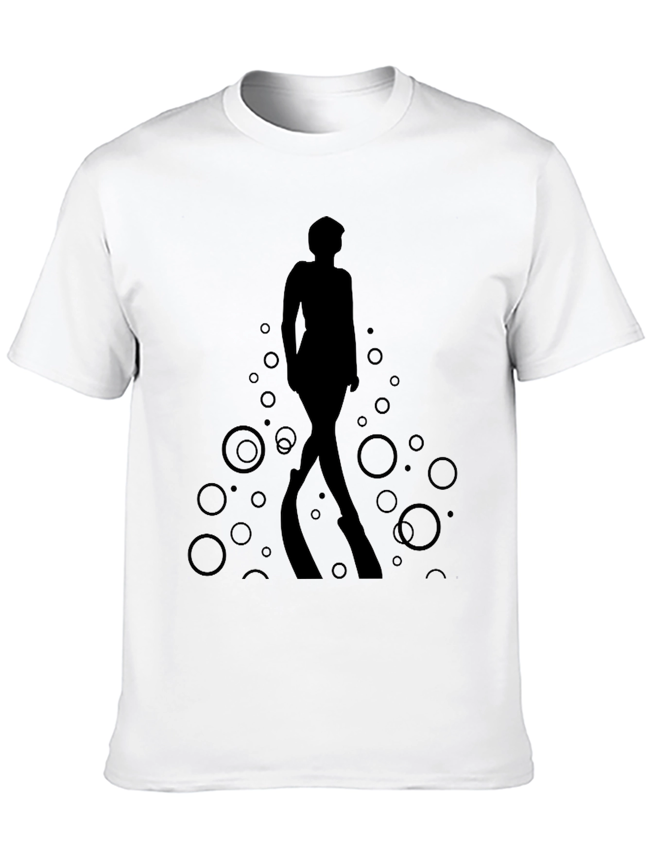 Stylish Black T-Shirt - Woman Silhouette Design