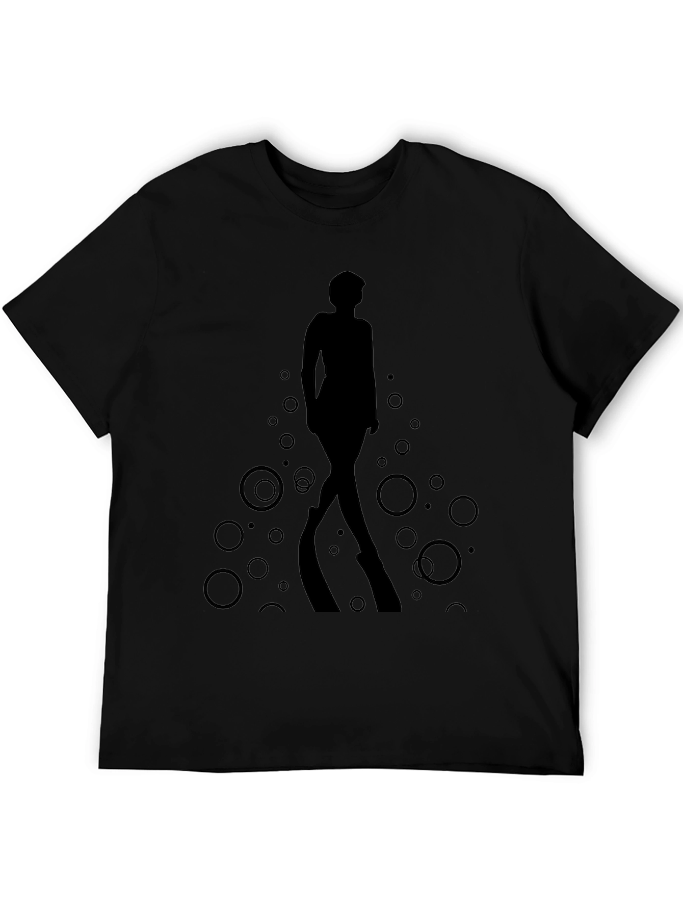 Stylish Black T-Shirt - Woman Silhouette Design