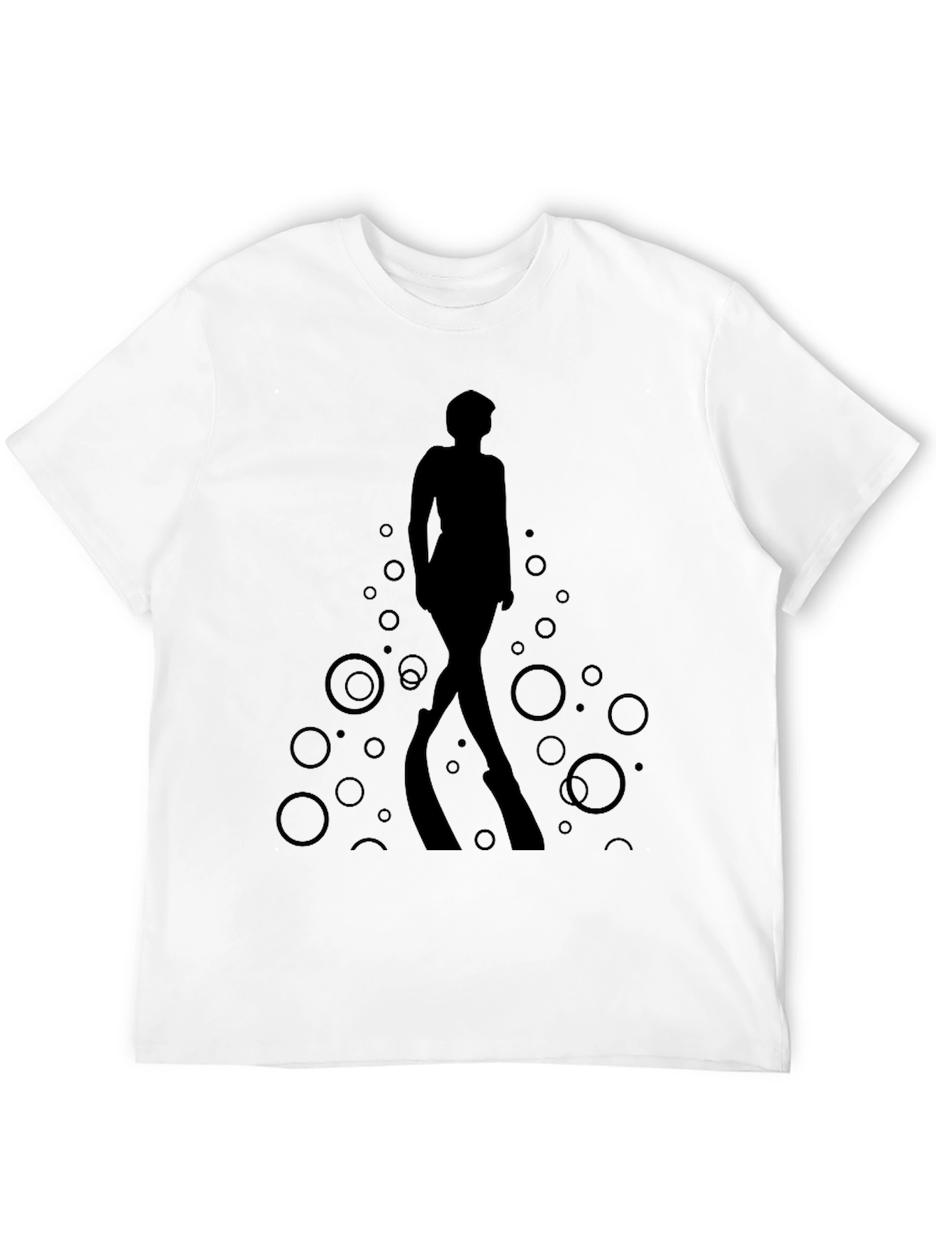 Stylish Black T-Shirt - Woman Silhouette Design