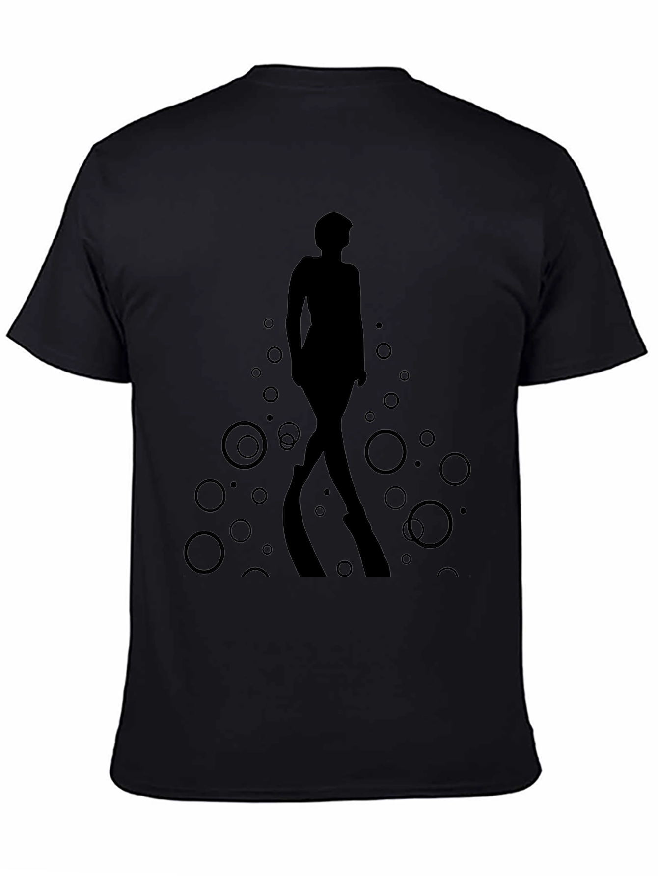 Stylish Black T-Shirt - Woman Silhouette Design