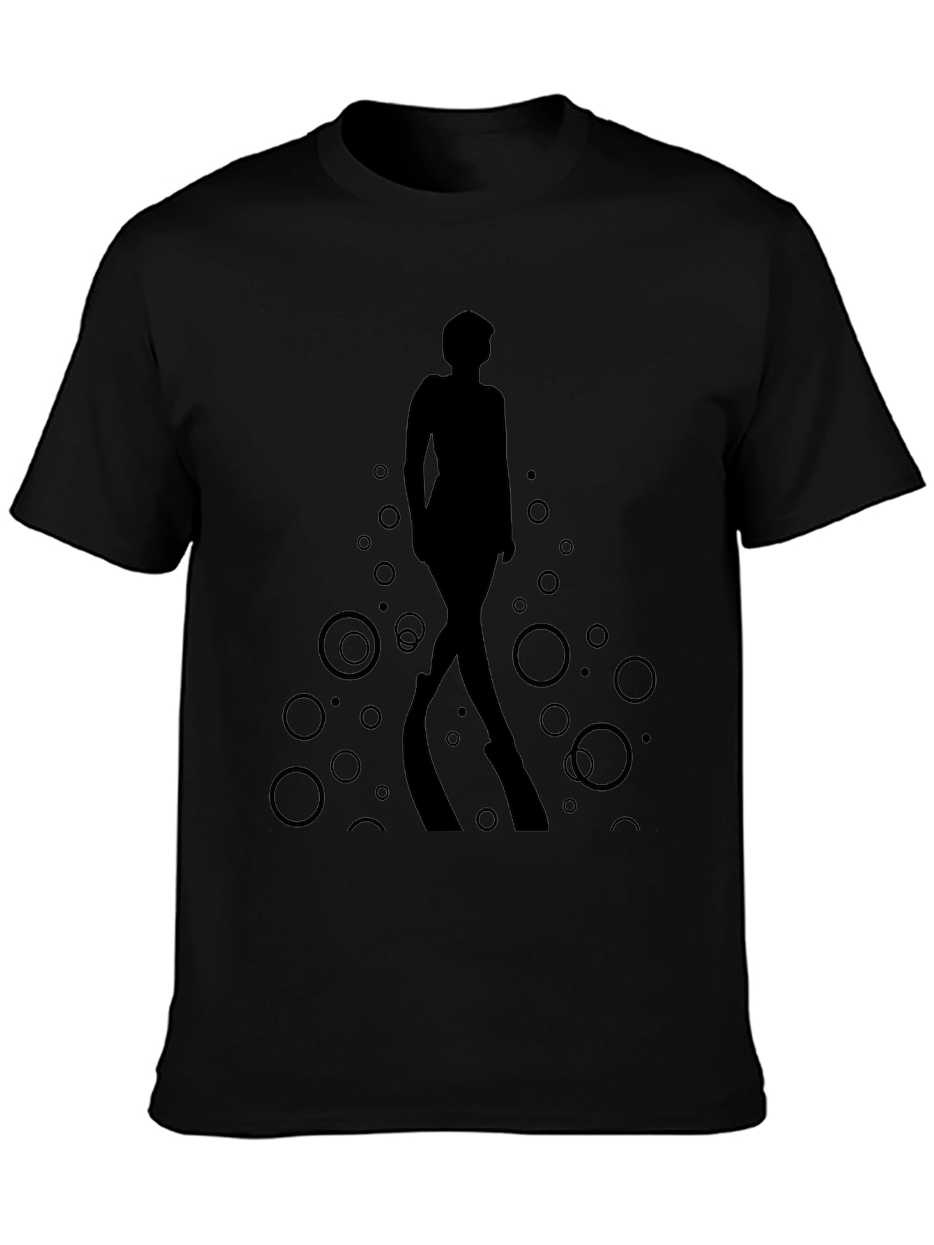 Stylish Black T-Shirt - Woman Silhouette Design