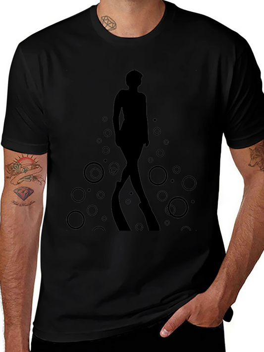 Stylish Black T-Shirt - Woman Silhouette Design