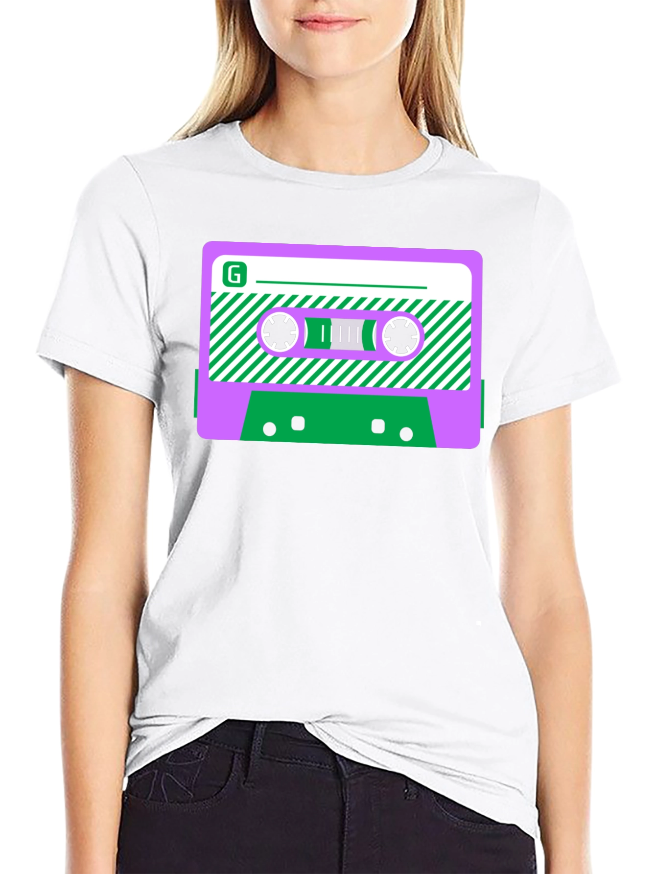 Retro Cassette Tape Graphic T-Shirt - Black