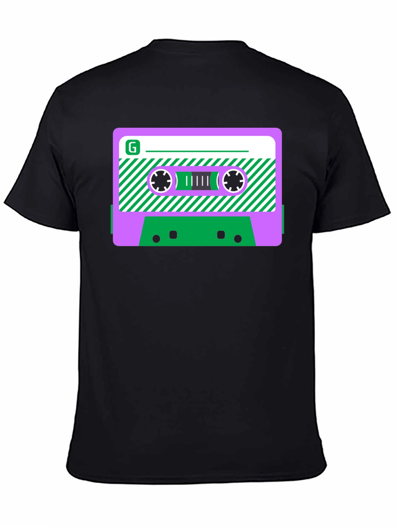 Retro Cassette Tape Graphic T-Shirt - Black