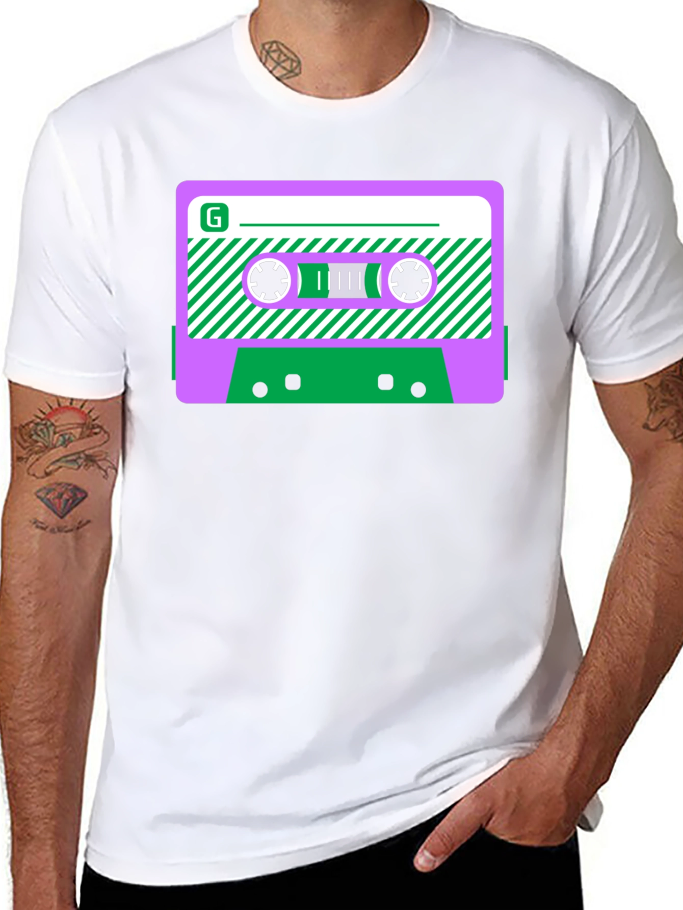 Retro Cassette Tape Graphic T-Shirt - Black