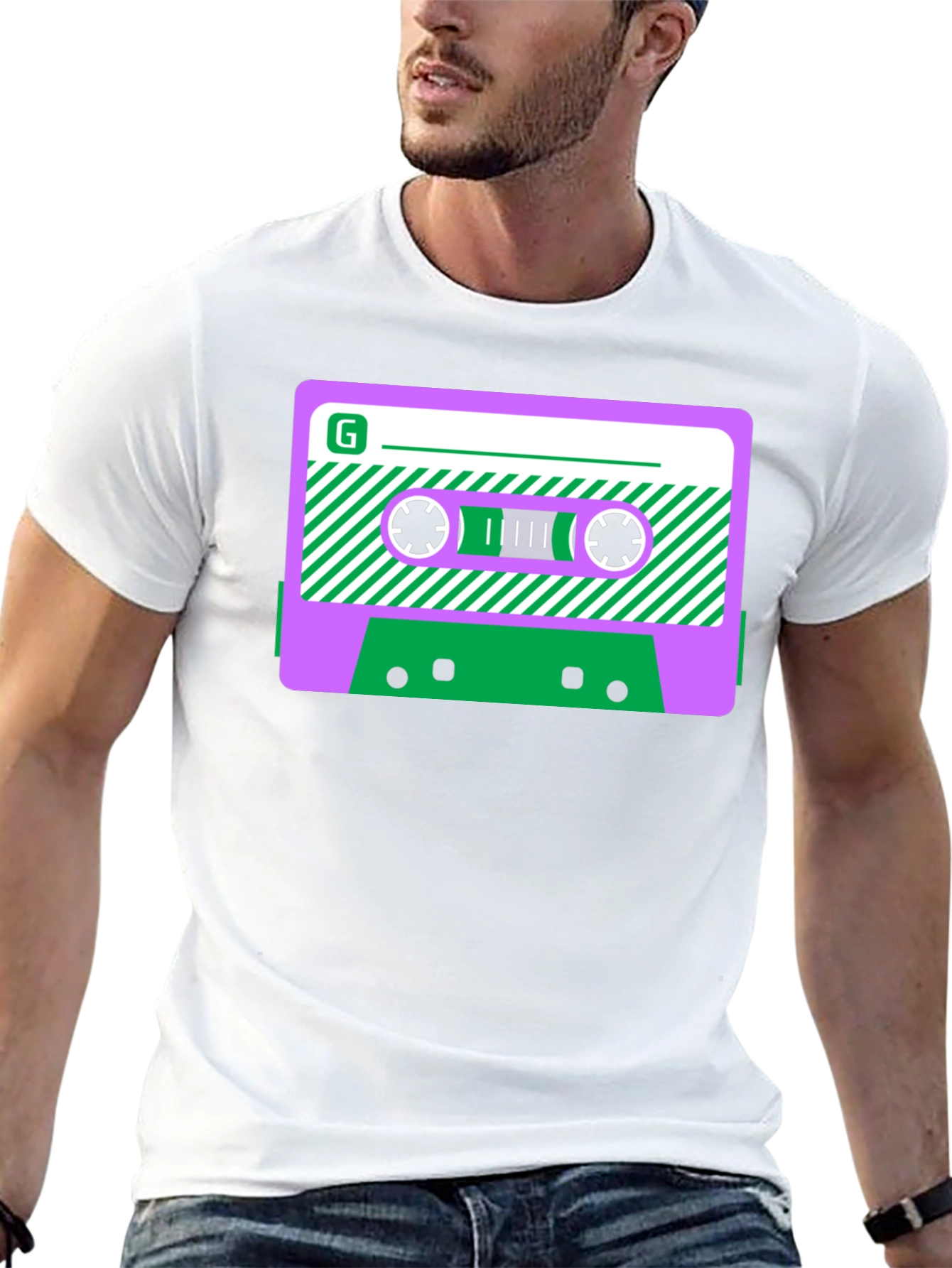 Retro Cassette Tape Graphic T-Shirt - Black