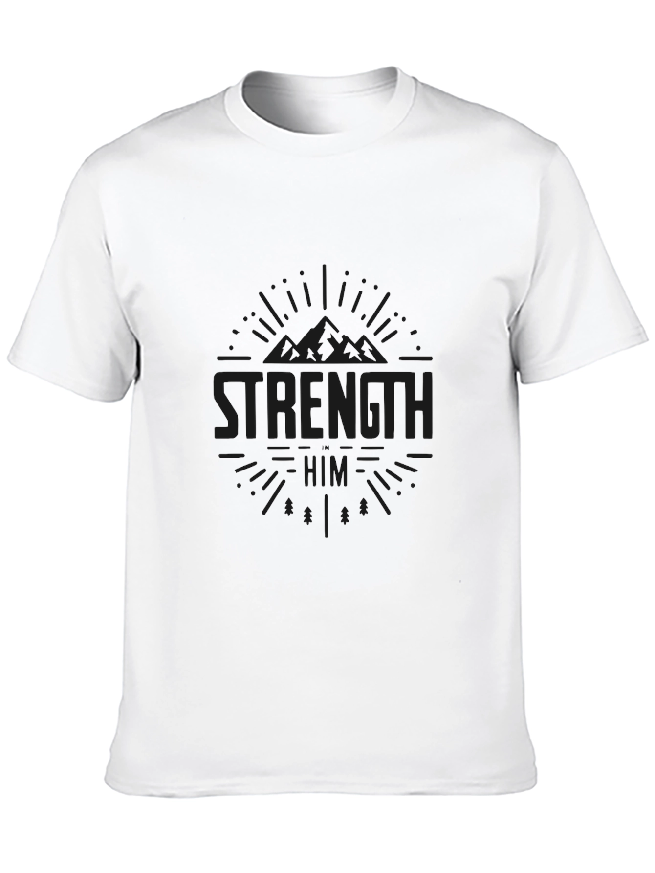 Mens Black Graphic Tee - Strength in Him
