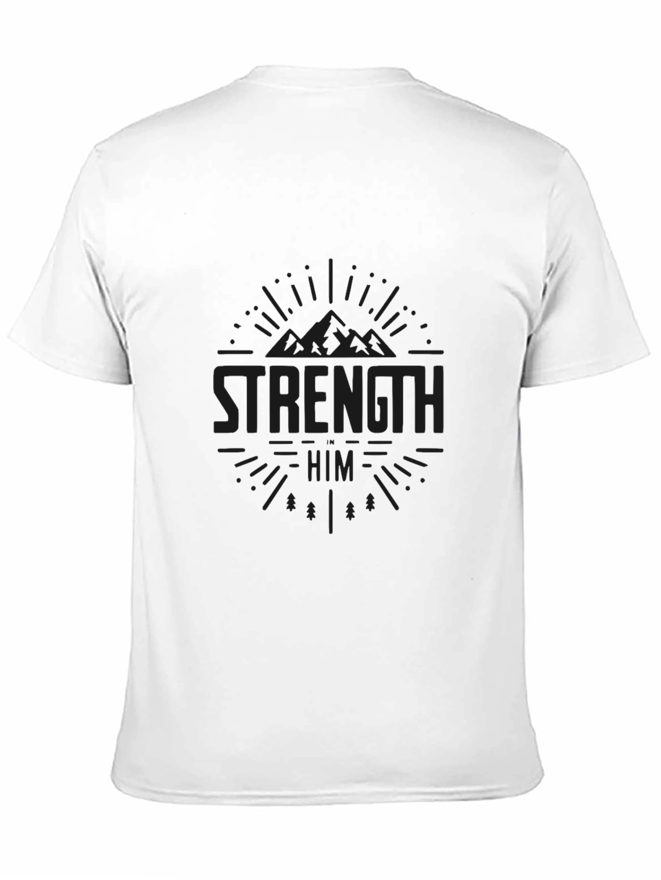 Mens Black Graphic Tee - Strength in Him