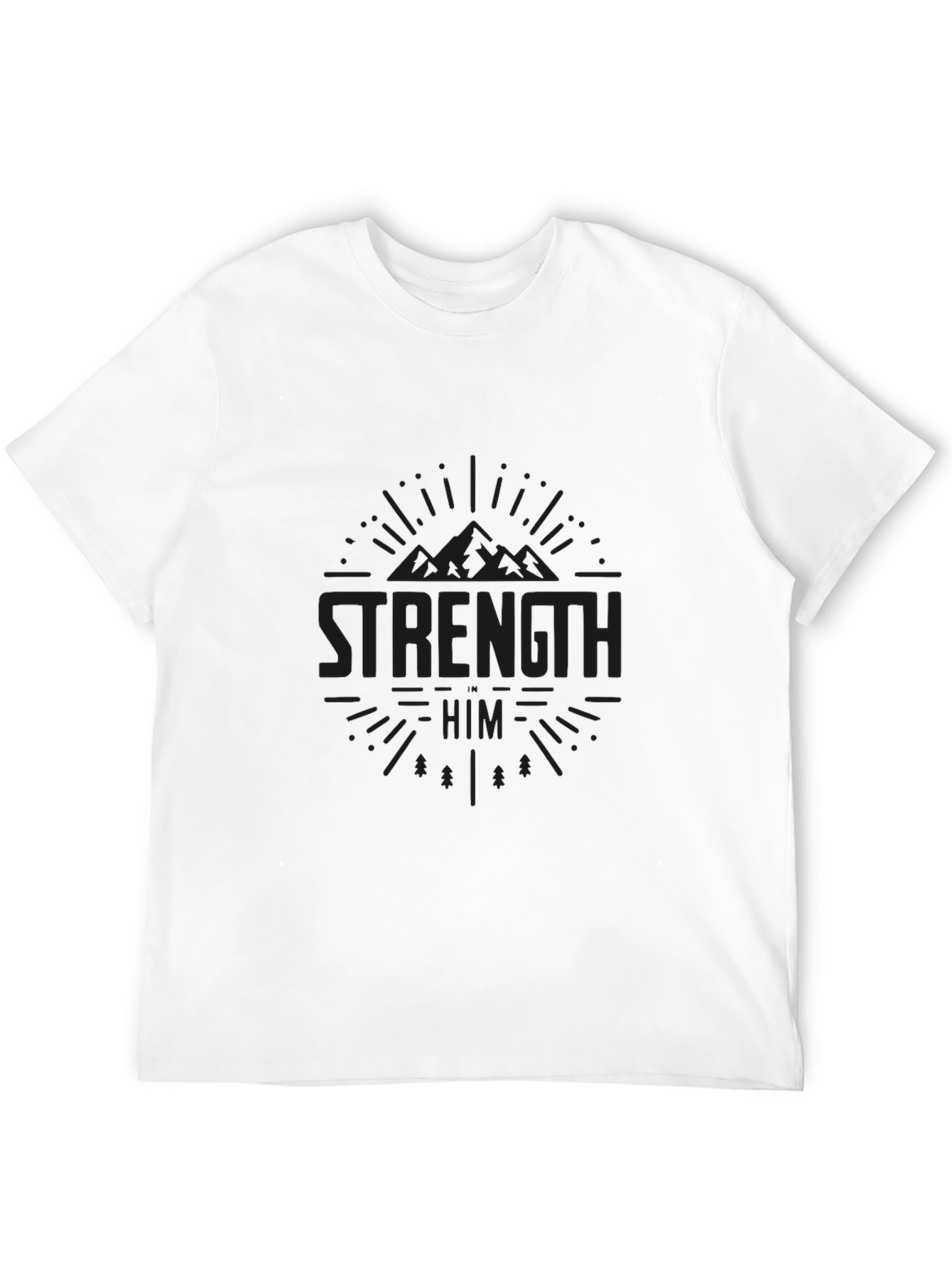 Mens Black Graphic Tee - Strength in Him