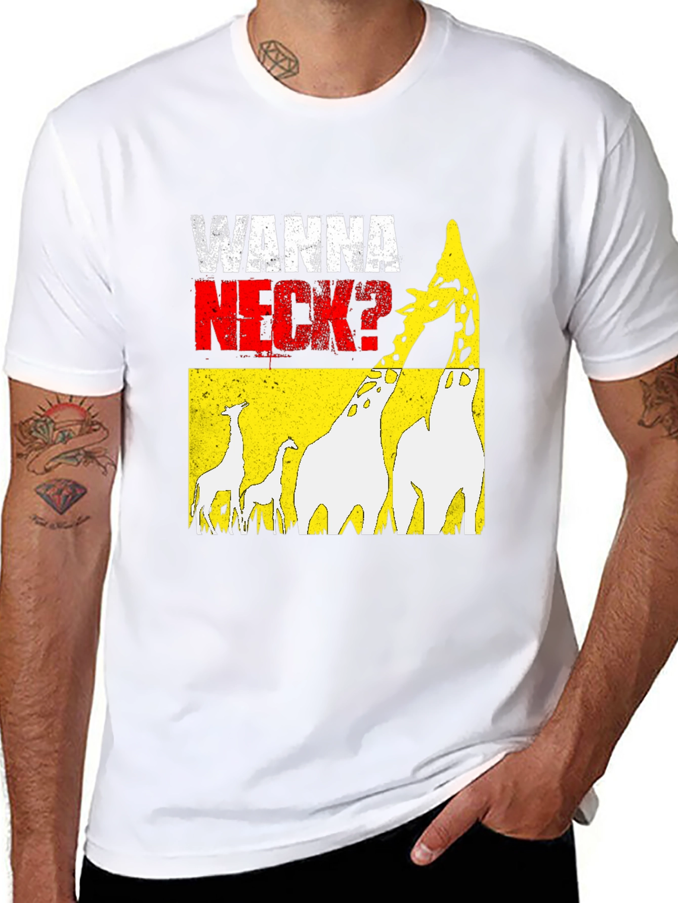 Wanna Neck? Giraffe Graphic Print Tee