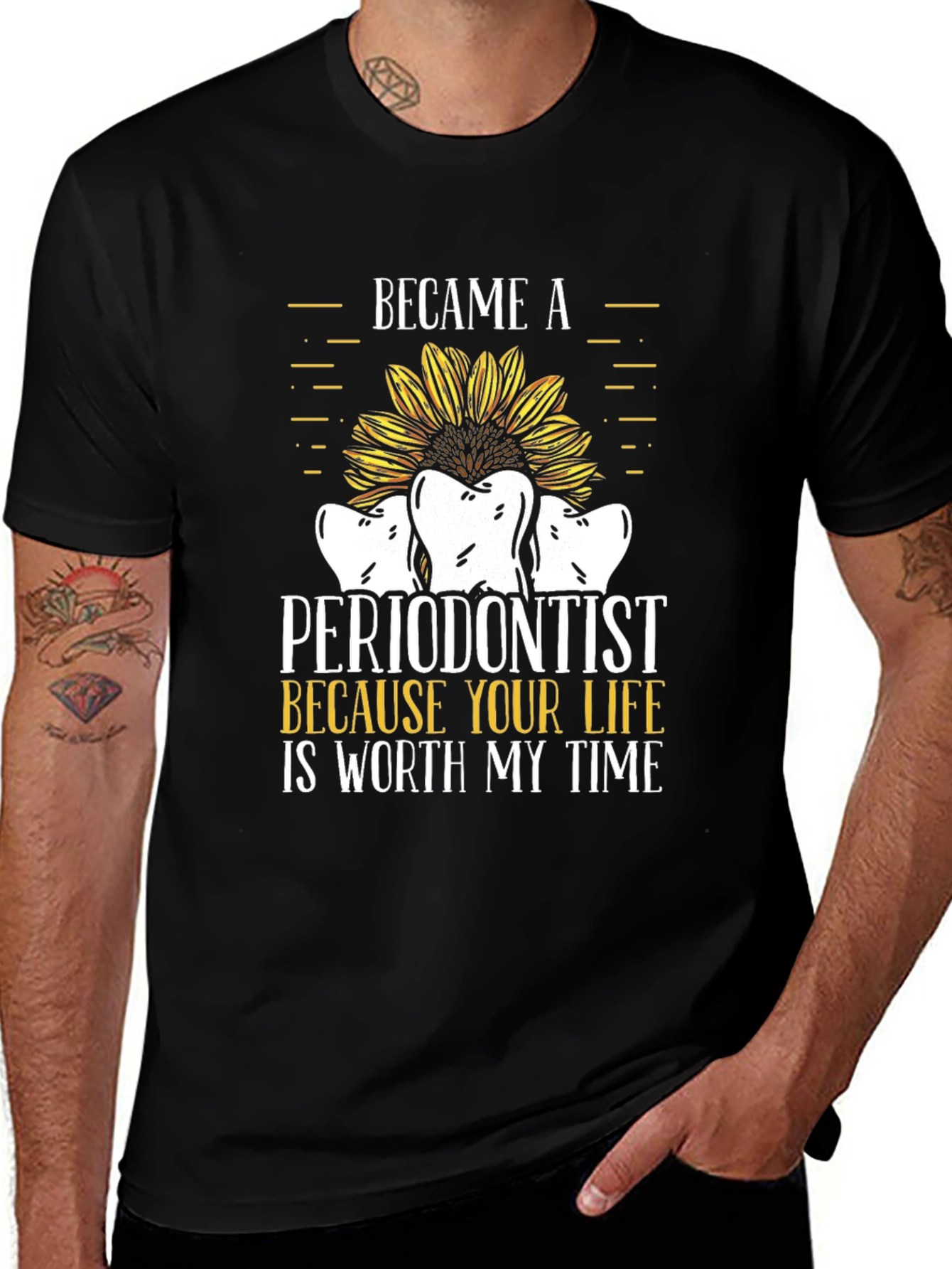 Periodontist Sunflower Graphic T-Shirt