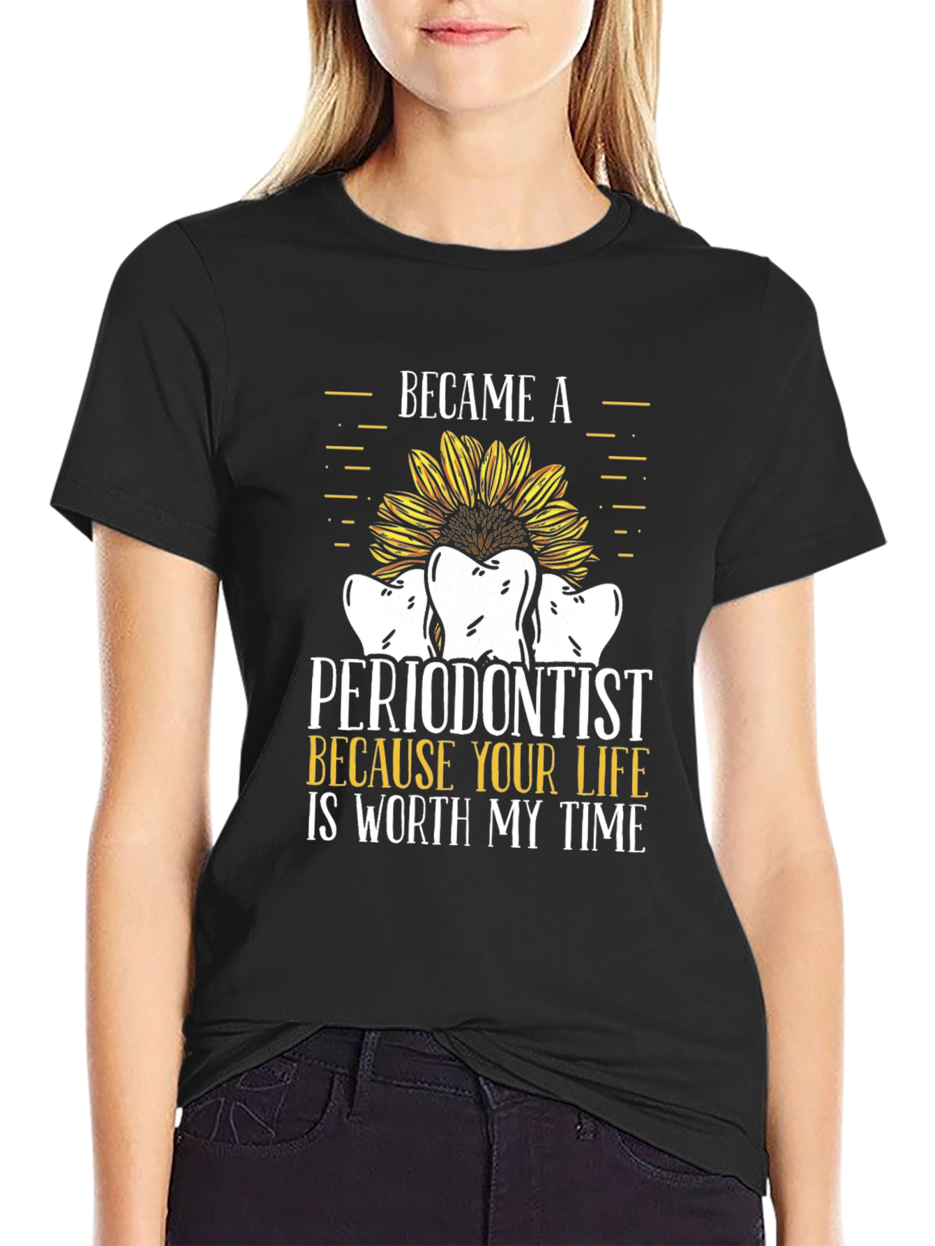 Periodontist Sunflower Graphic T-Shirt