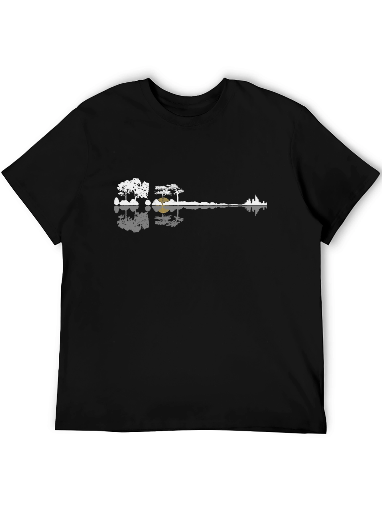 Guitar Landscape Black T-Shirt