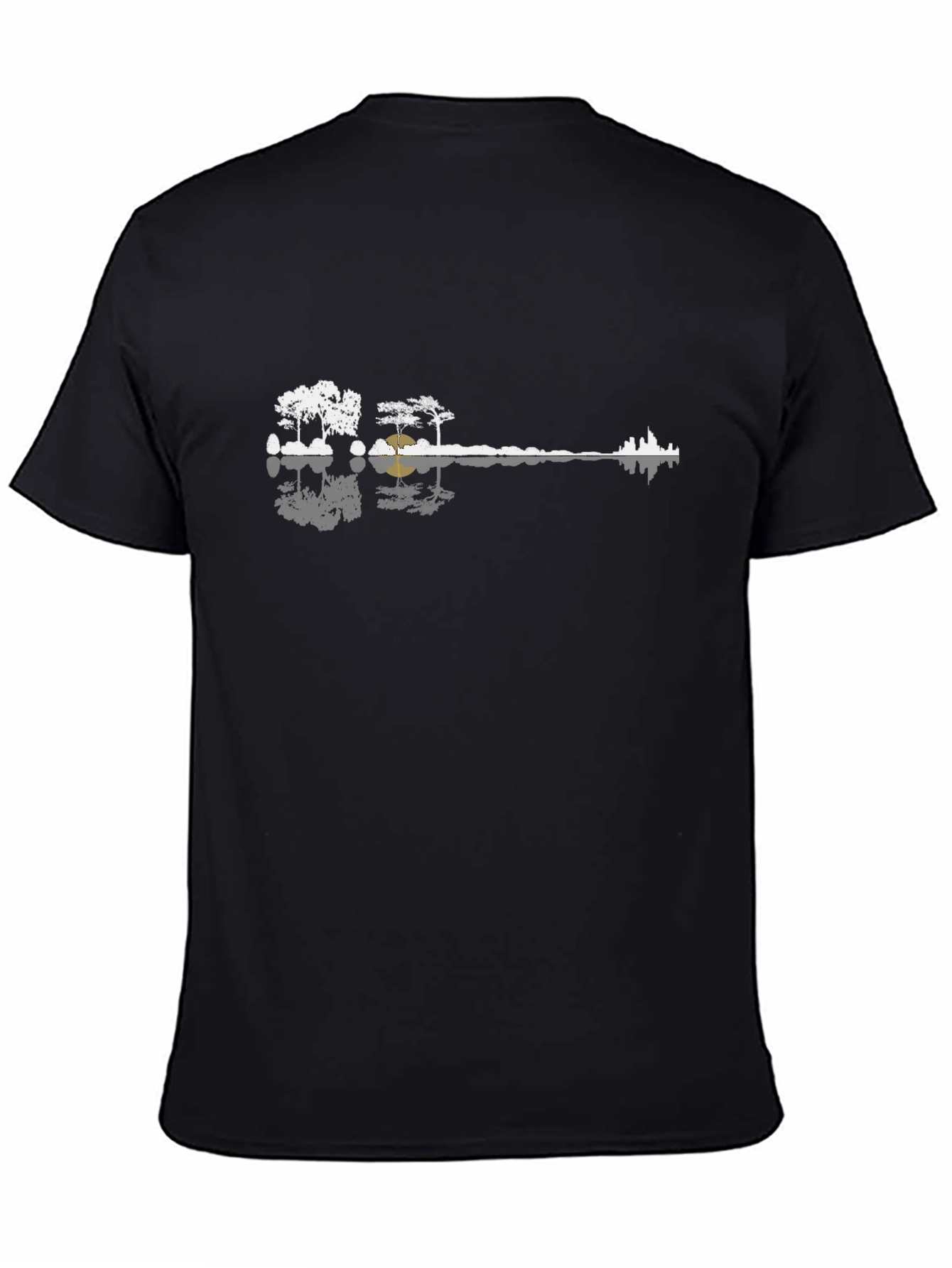 Guitar Landscape Black T-Shirt