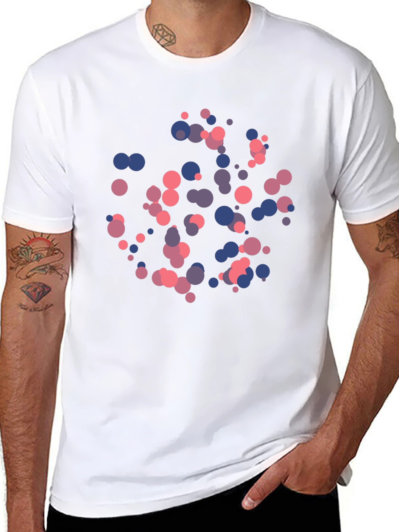 Modern Art Circles Tee - Black Cotton Blend
