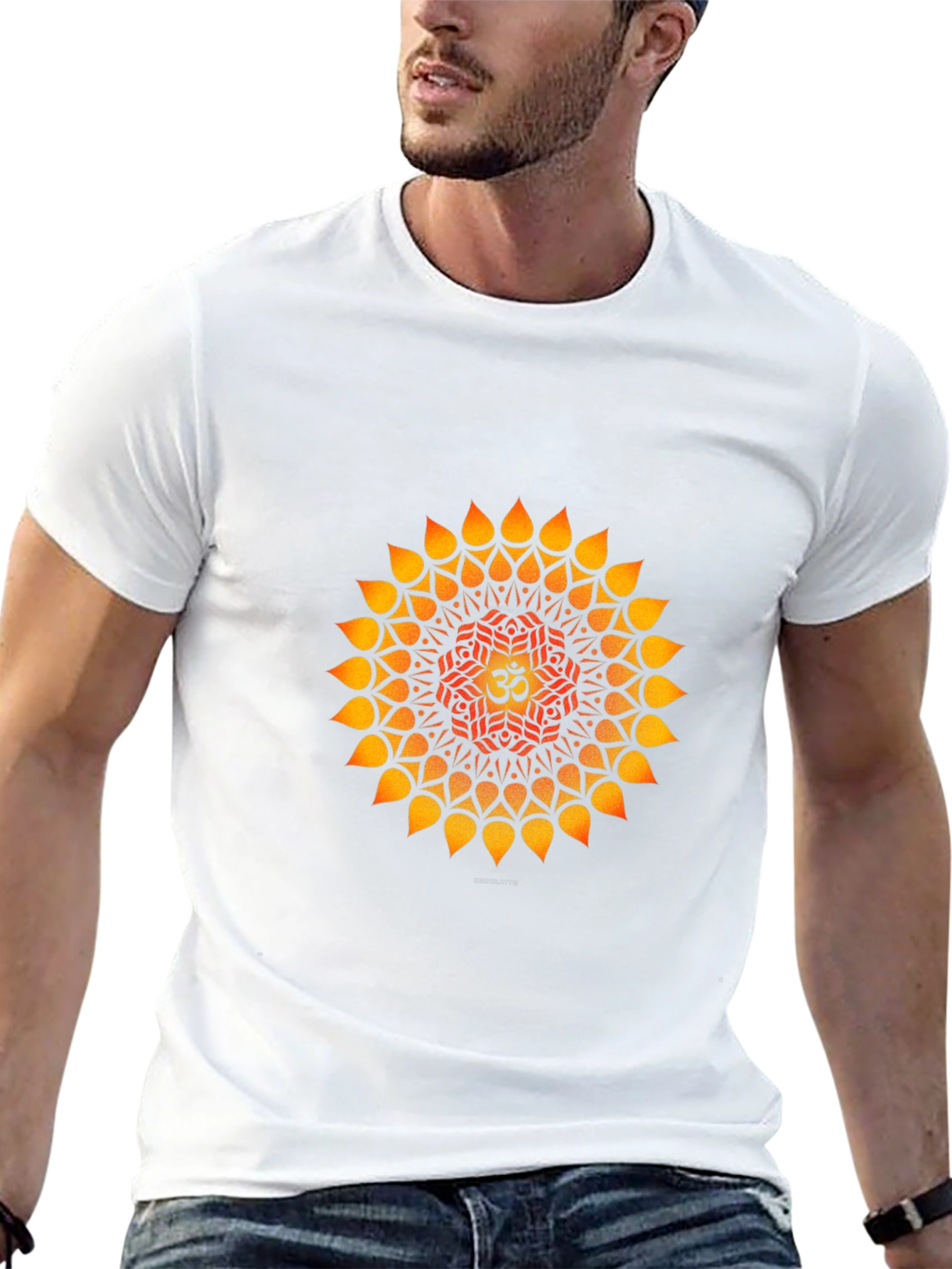 Om Mandala Graphic Tee - Black Cotton T-Shirt