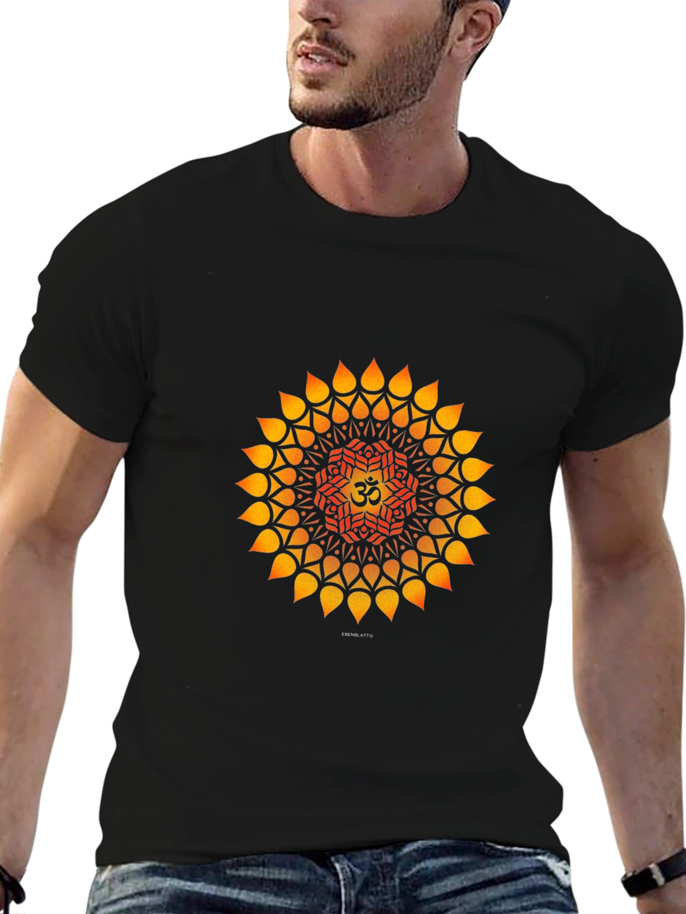 Om Mandala Graphic Tee - Black Cotton T-Shirt