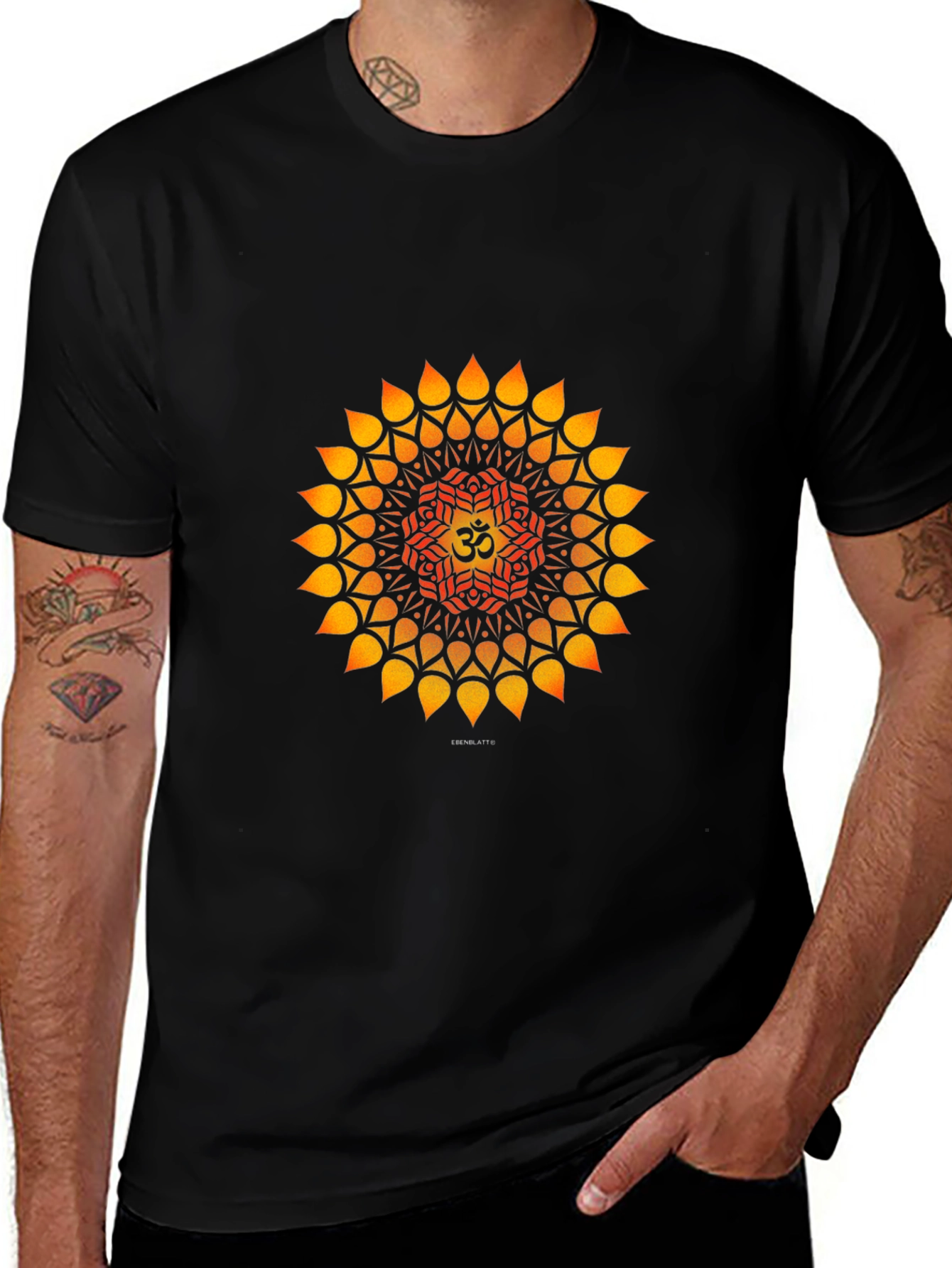 Om Mandala Graphic Tee - Black Cotton T-Shirt