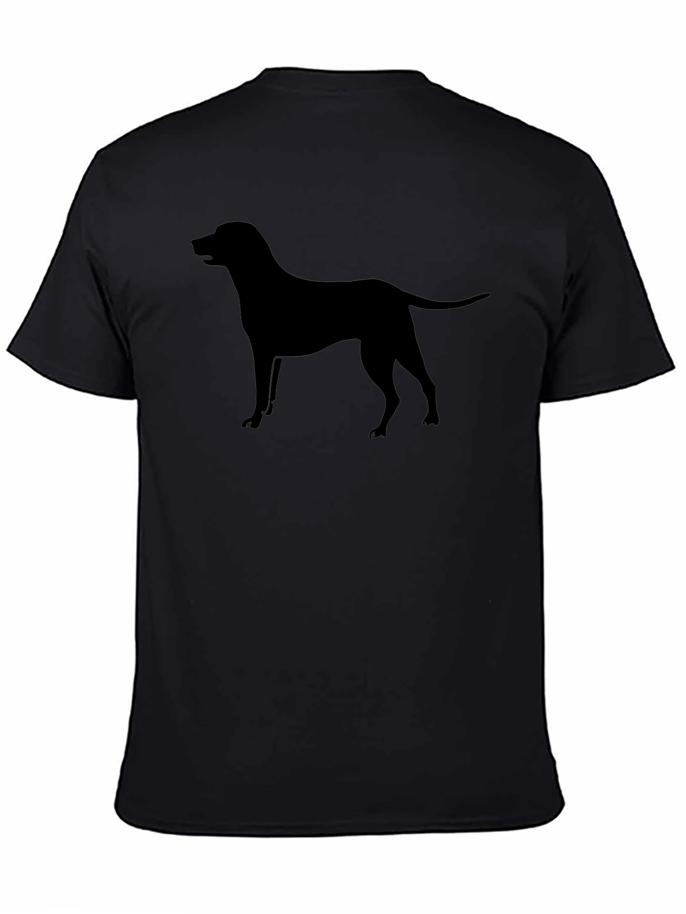 Dog Silhouette Tee - Black Cotton T-Shirt