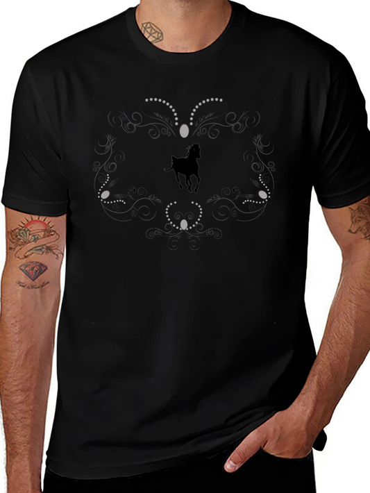 Horse Mandala Black T-Shirt