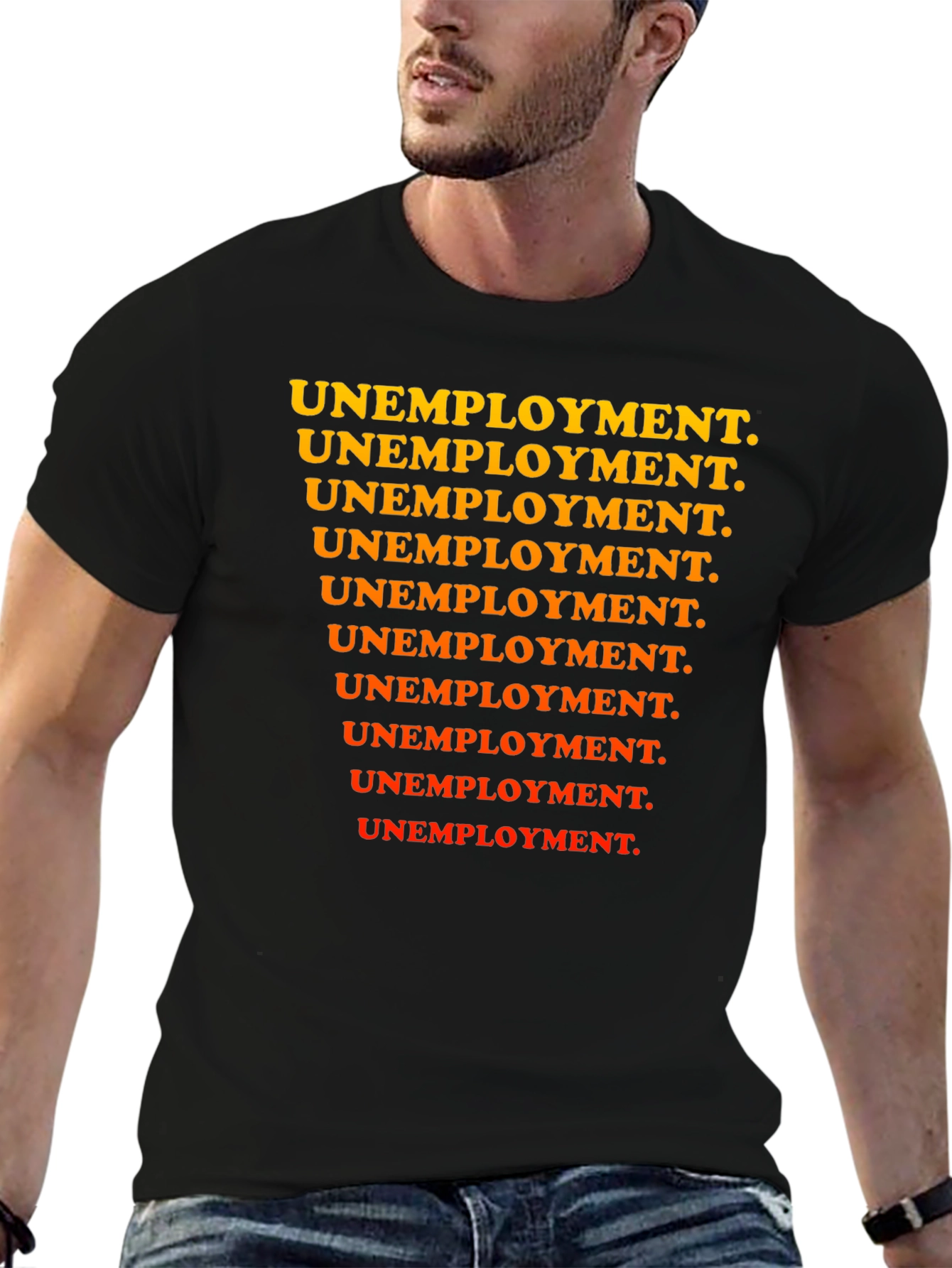 Unemployment Pattern Tee - Black Graphic T-Shirt