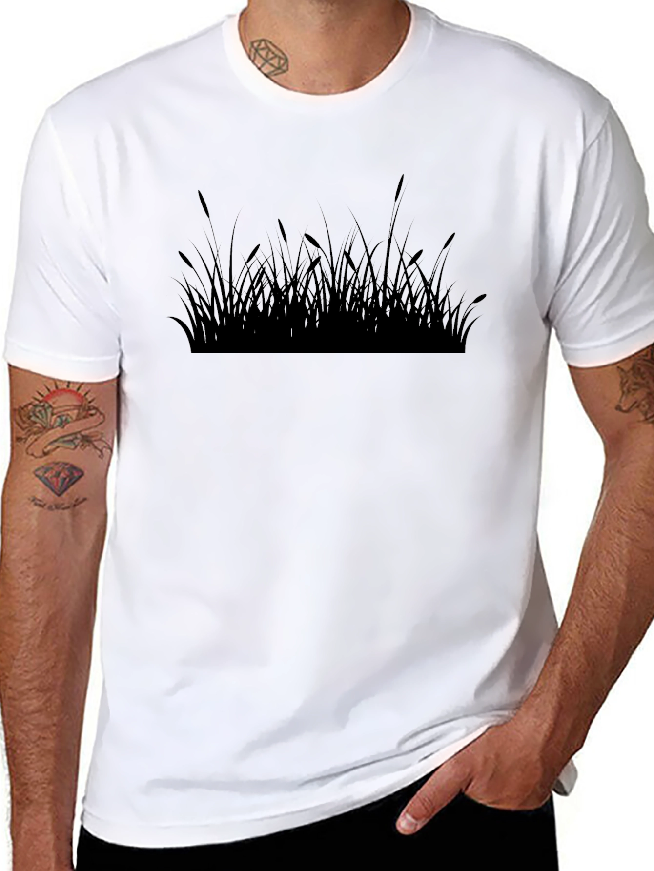 Silhouette Grass Black T-Shirt