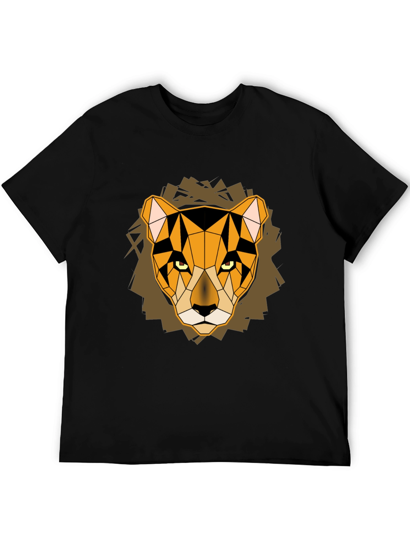 Geometric Lion Head Graphic Tee