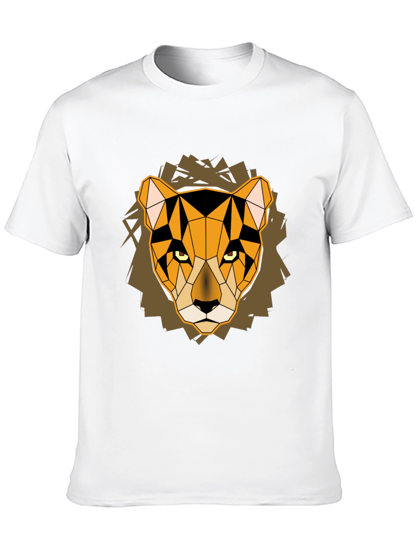 Geometric Lion Head Graphic Tee