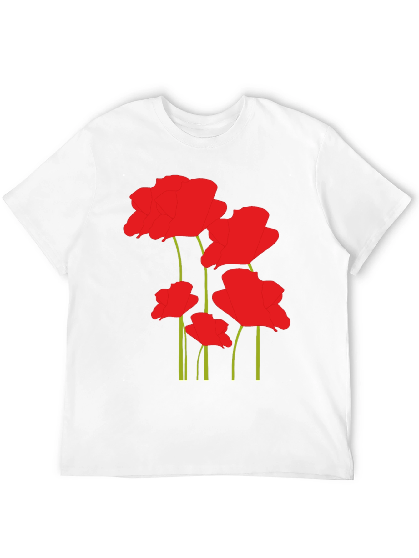 Floral Poppy Print Black T-Shirt