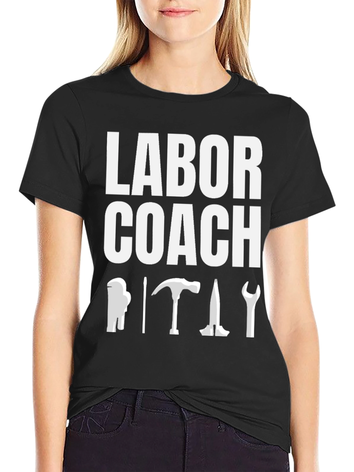 Labor Coach T-Shirt: Tool-Themed Construction Tee
