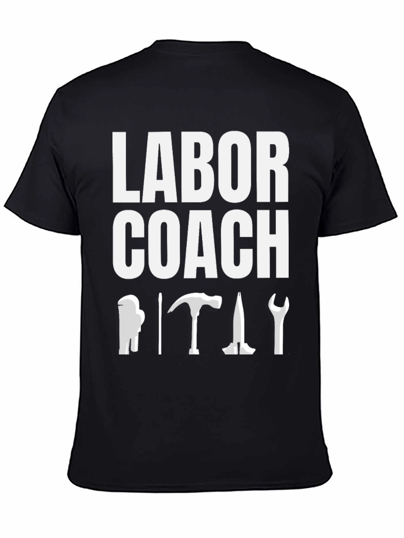 Labor Coach T-Shirt: Tool-Themed Construction Tee