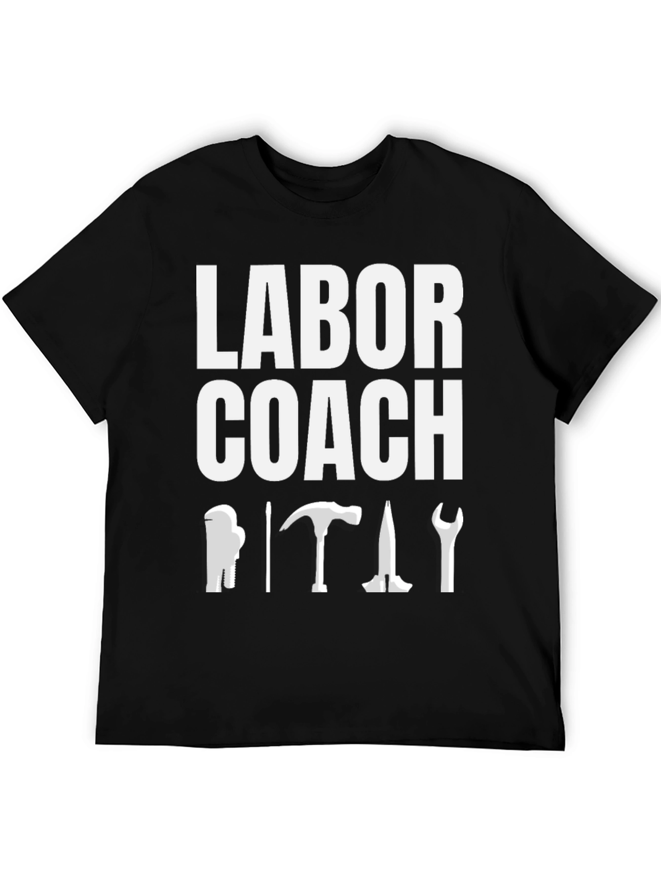 Labor Coach T-Shirt: Tool-Themed Construction Tee