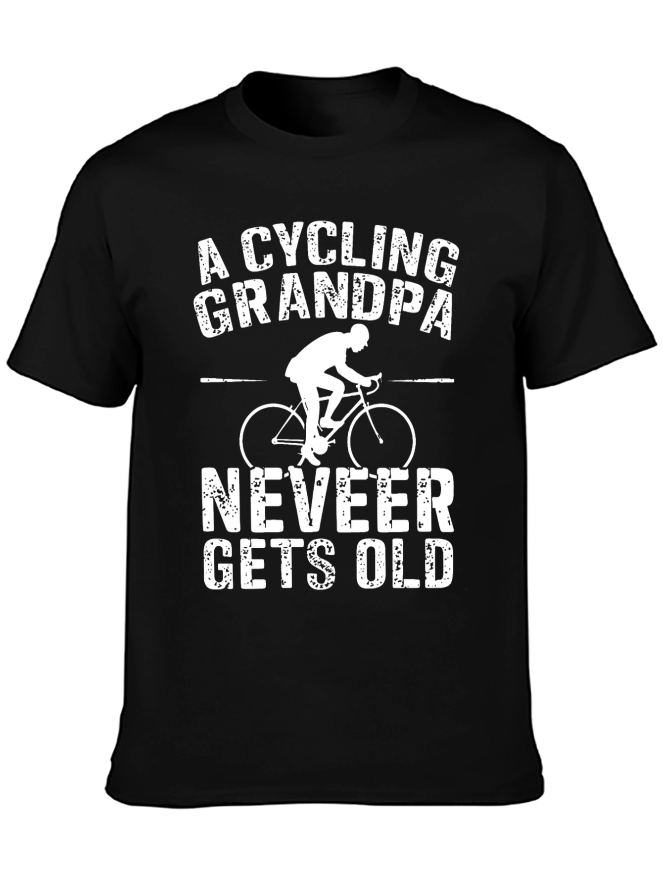 Cycling Grandpa T-Shirt - Never Gets Old Bike Tee
