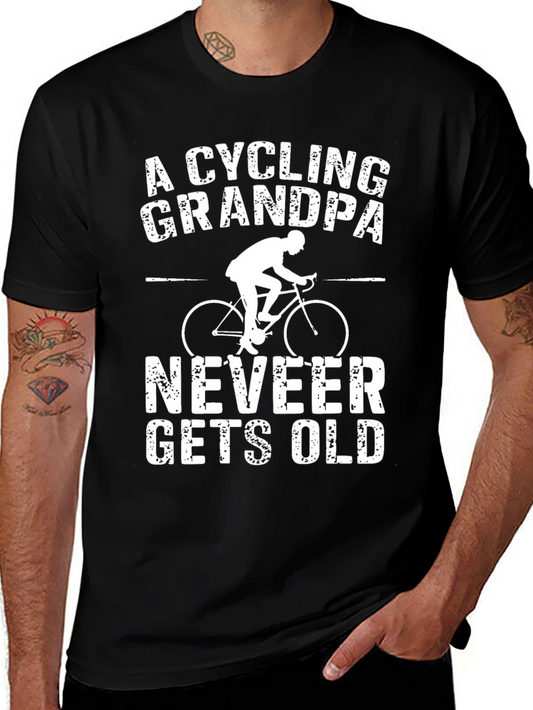 Cycling Grandpa T-Shirt - Never Gets Old Bike Tee