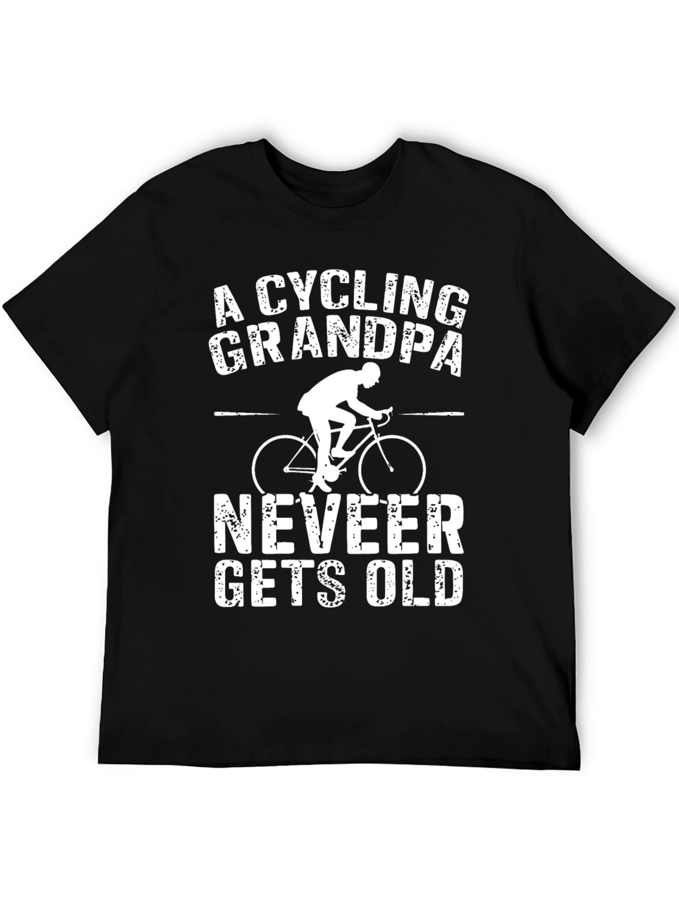 Cycling Grandpa T-Shirt - Never Gets Old Bike Tee